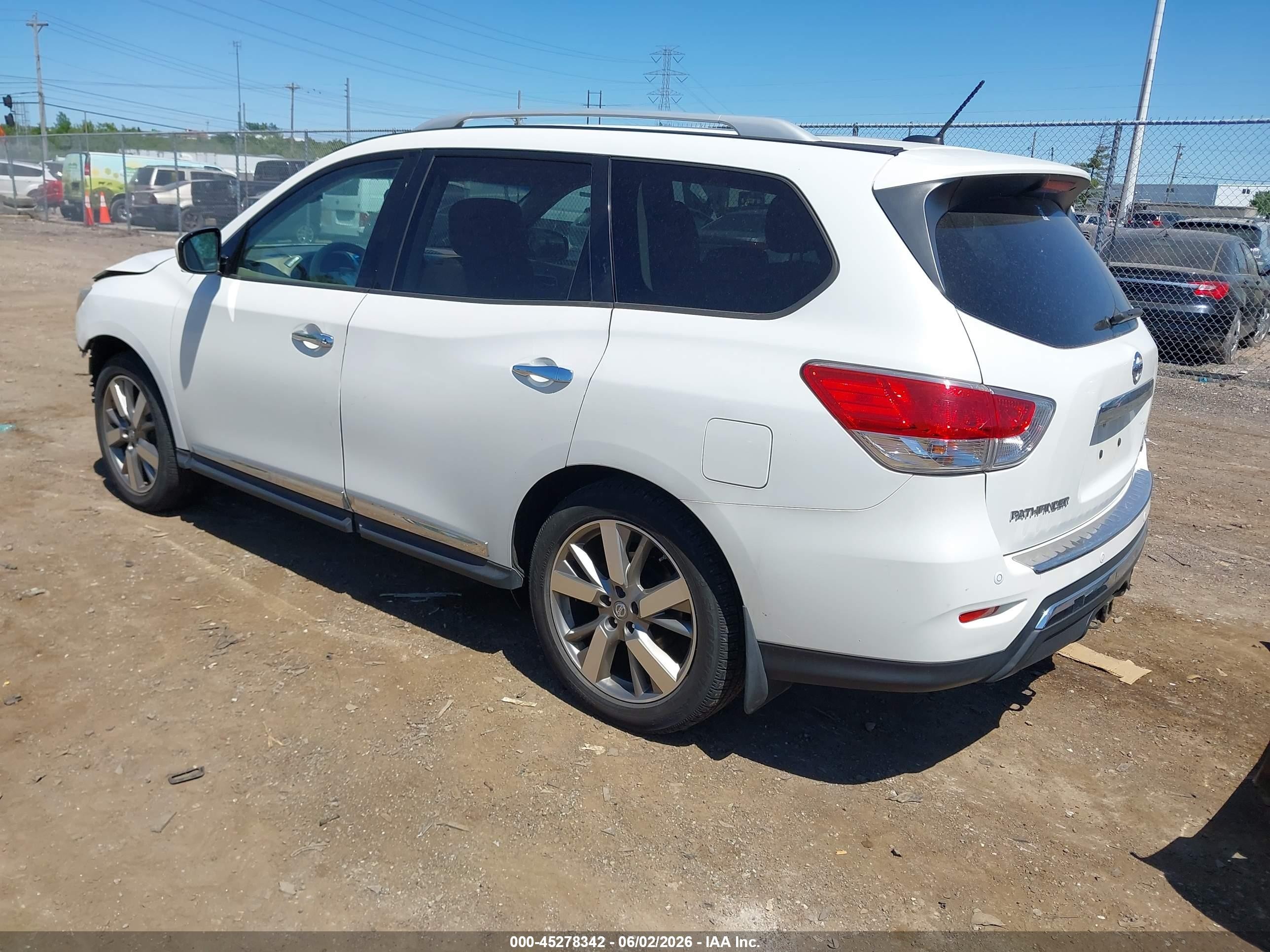 2014 Nissan Pathfinder Platinum White vin: 5N1AR2MM6EC688624