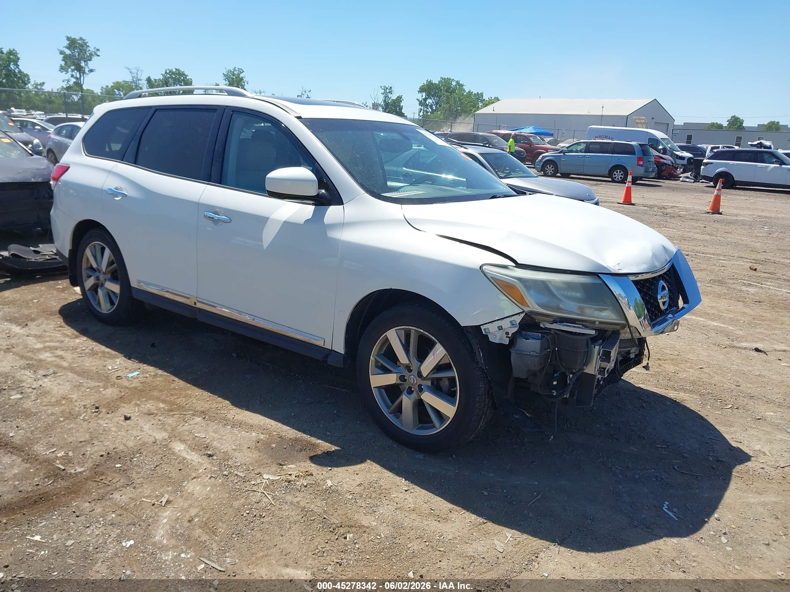 2014 Nissan Pathfinder Platinum White vin: 5N1AR2MM6EC688624