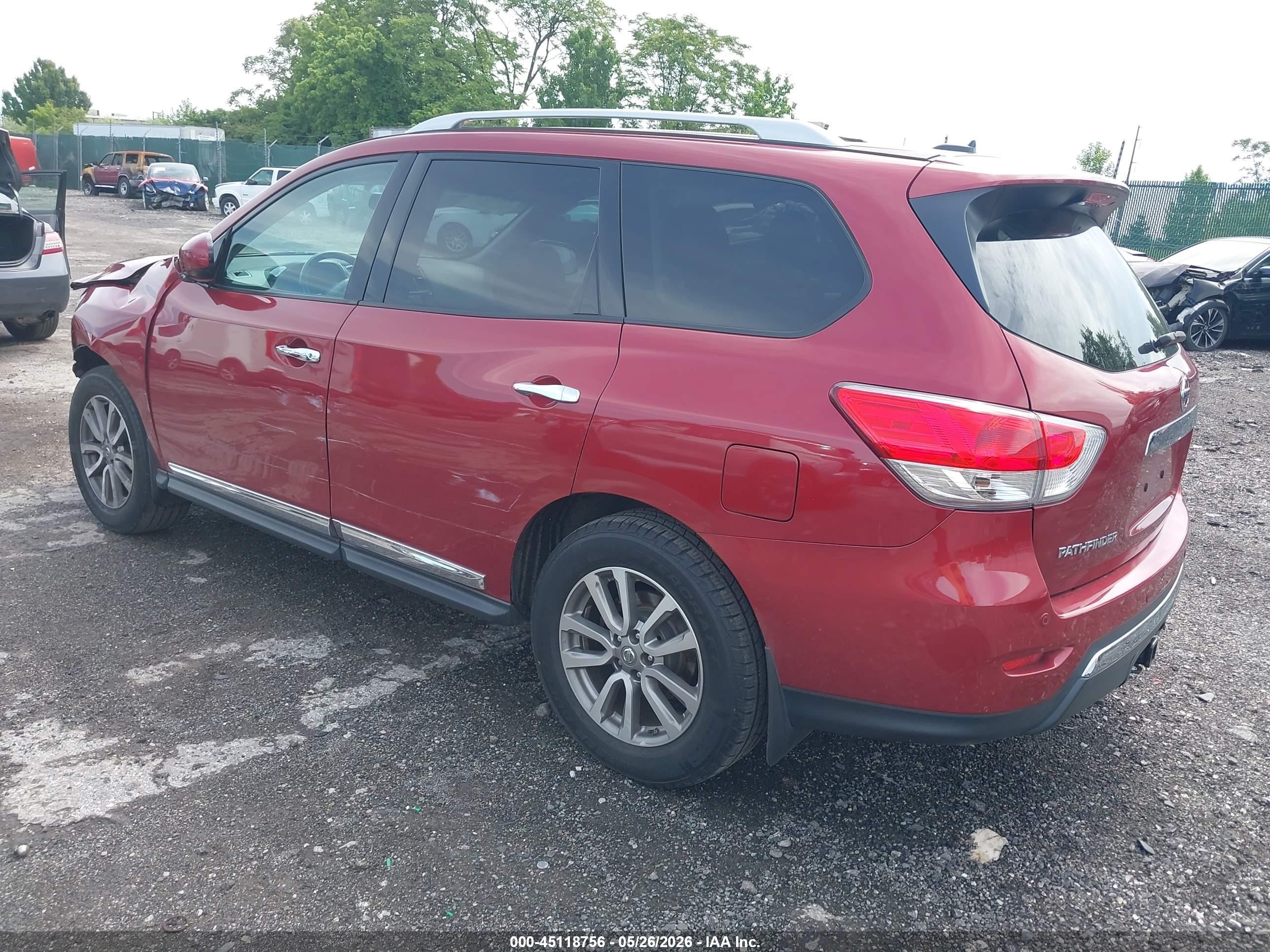 2014 Nissan Pathfinder Sl Red vin: 5N1AR2MM6EC730905