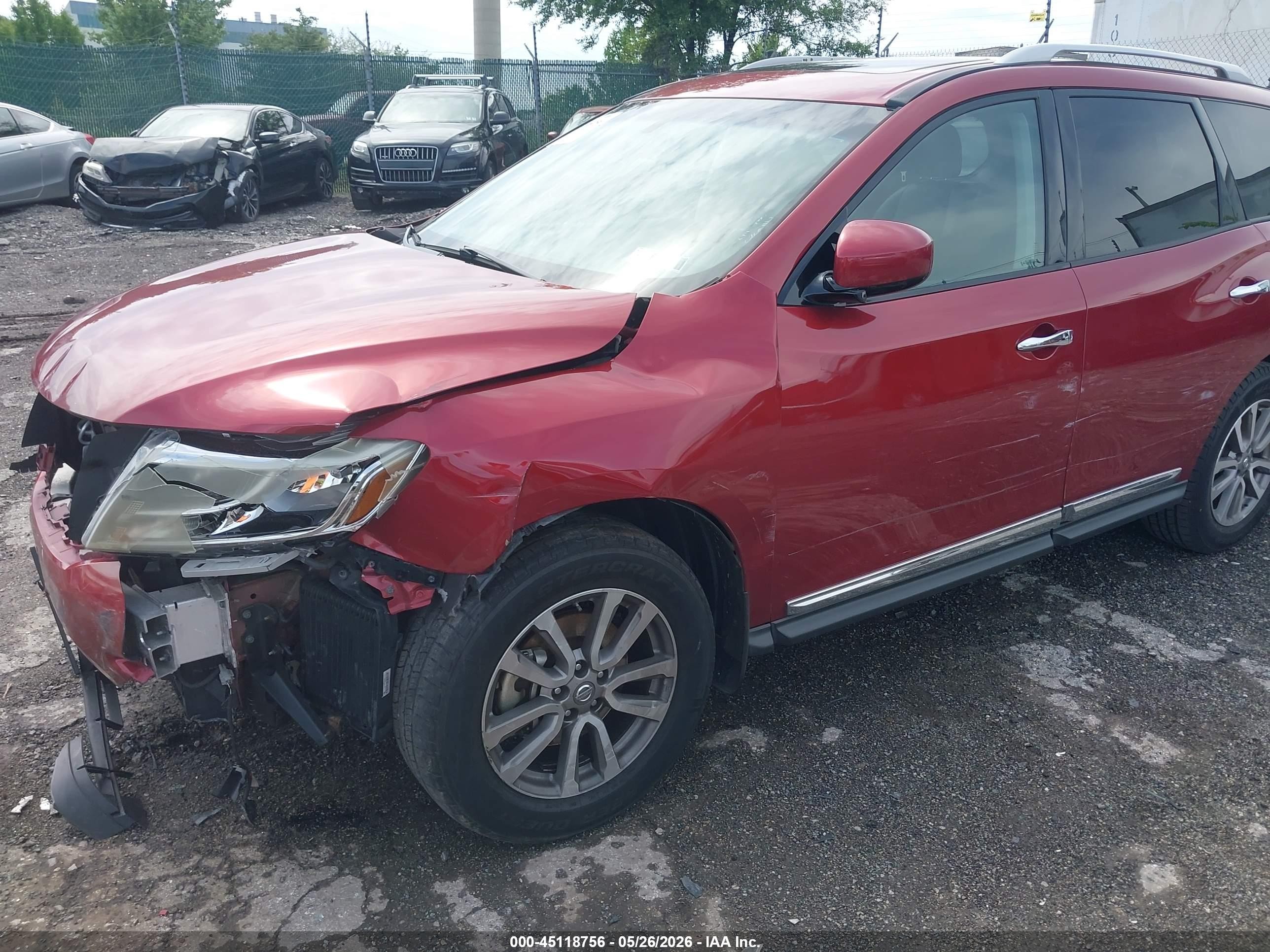 2014 Nissan Pathfinder Sl Red vin: 5N1AR2MM6EC730905