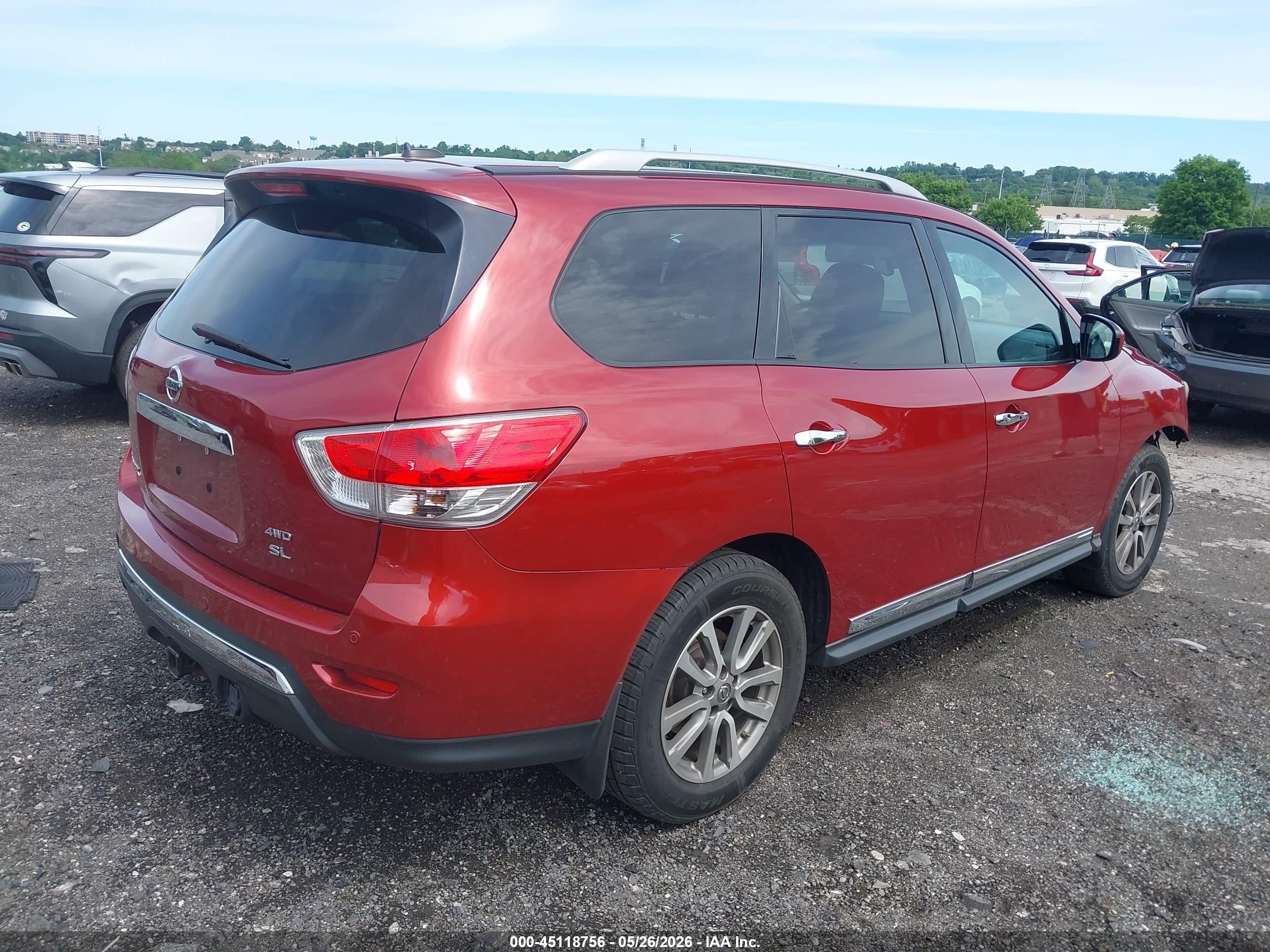 2014 Nissan Pathfinder Sl Red vin: 5N1AR2MM6EC730905
