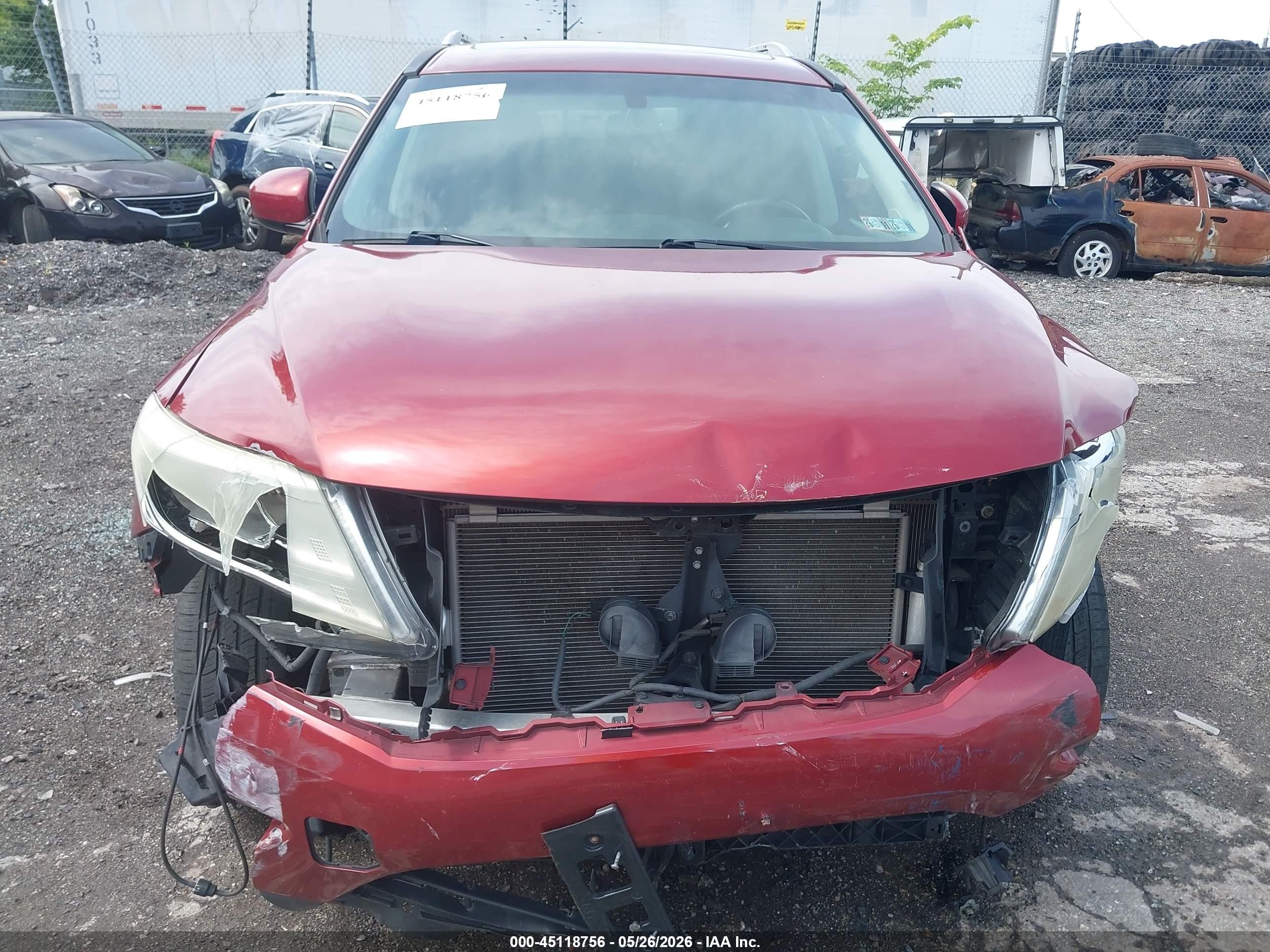 2014 Nissan Pathfinder Sl Red vin: 5N1AR2MM6EC730905