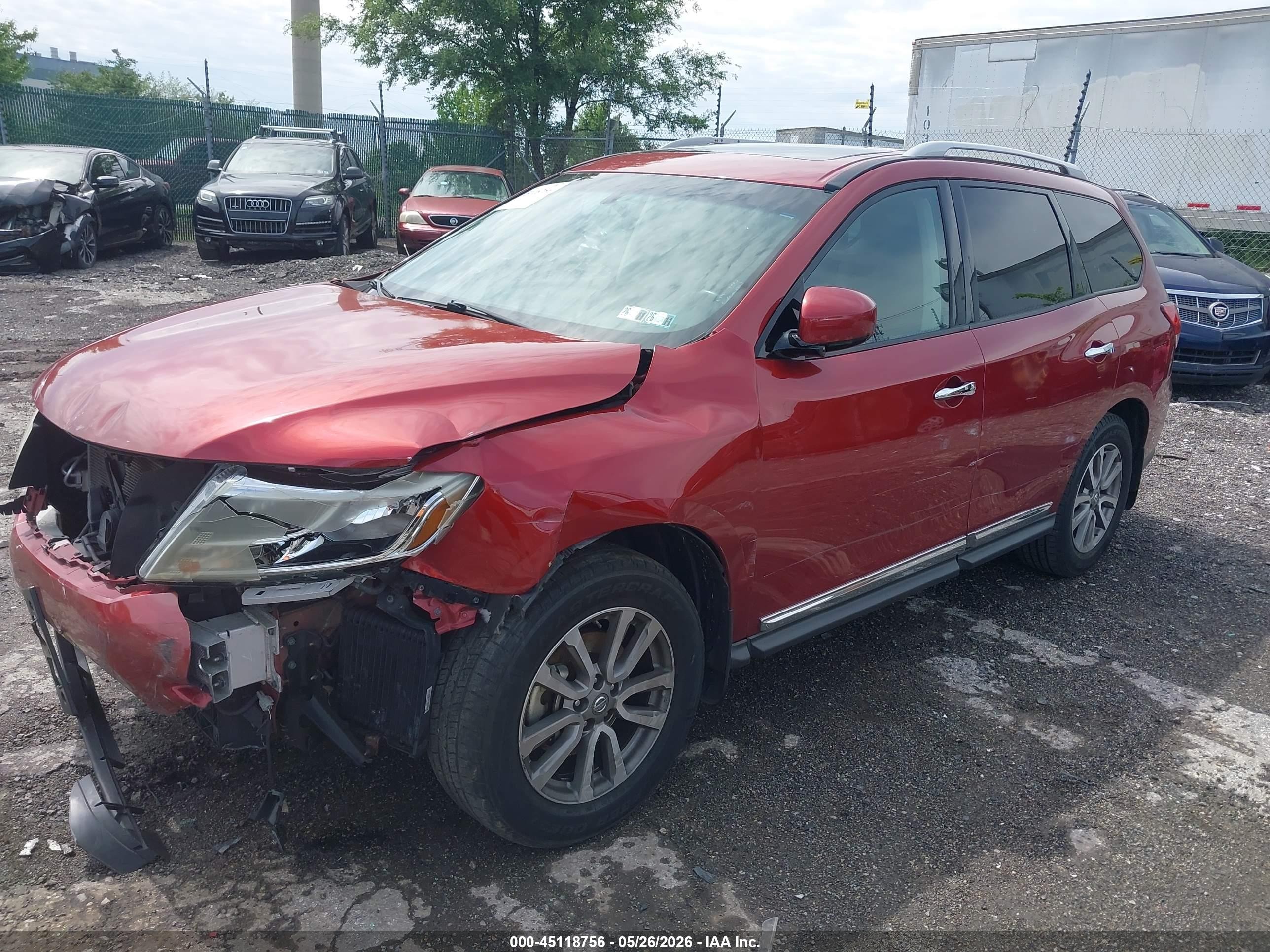 2014 Nissan Pathfinder Sl Red vin: 5N1AR2MM6EC730905