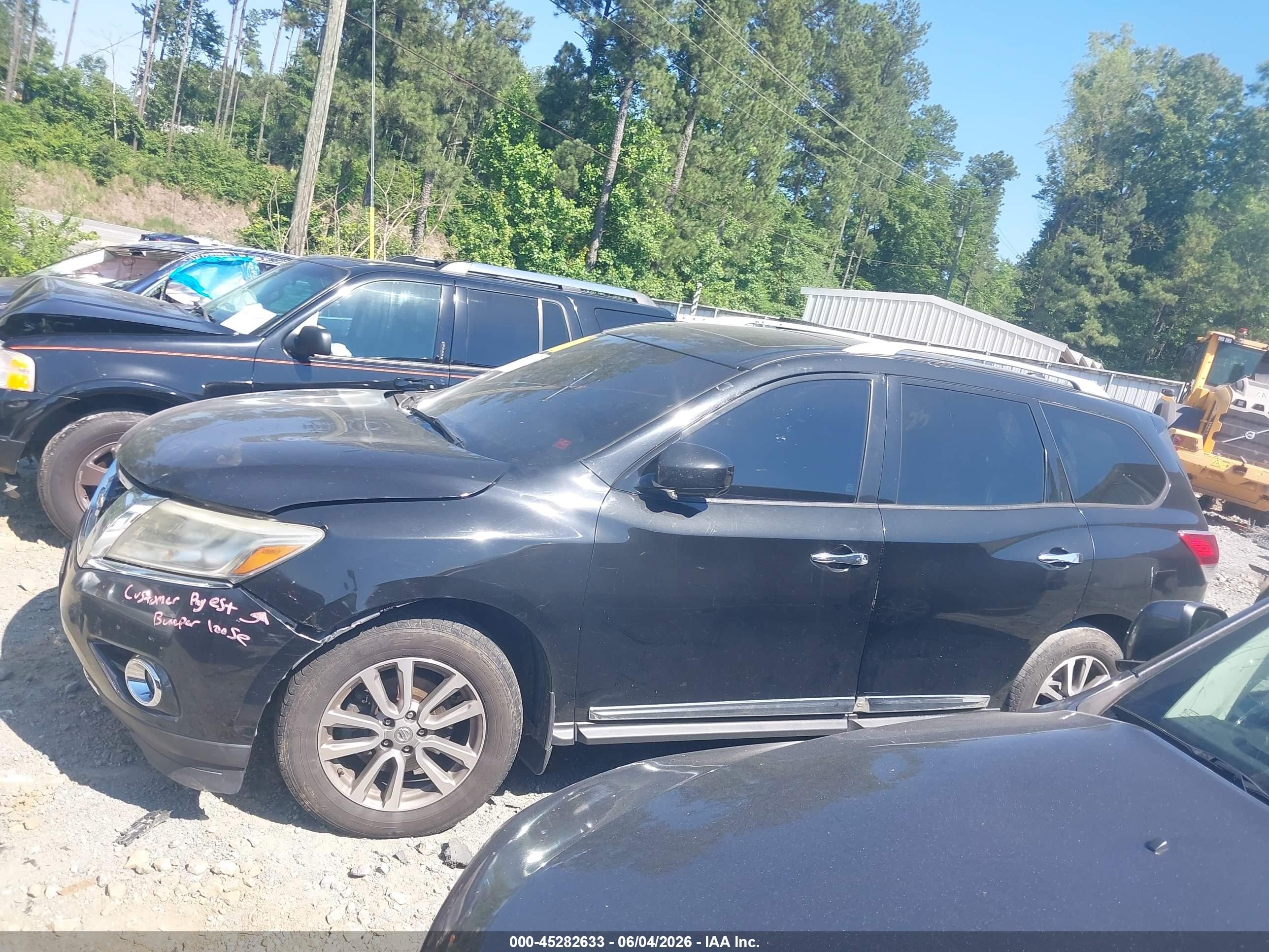 2015 Nissan Pathfinder Sl Black vin: 5N1AR2MM6FC614413