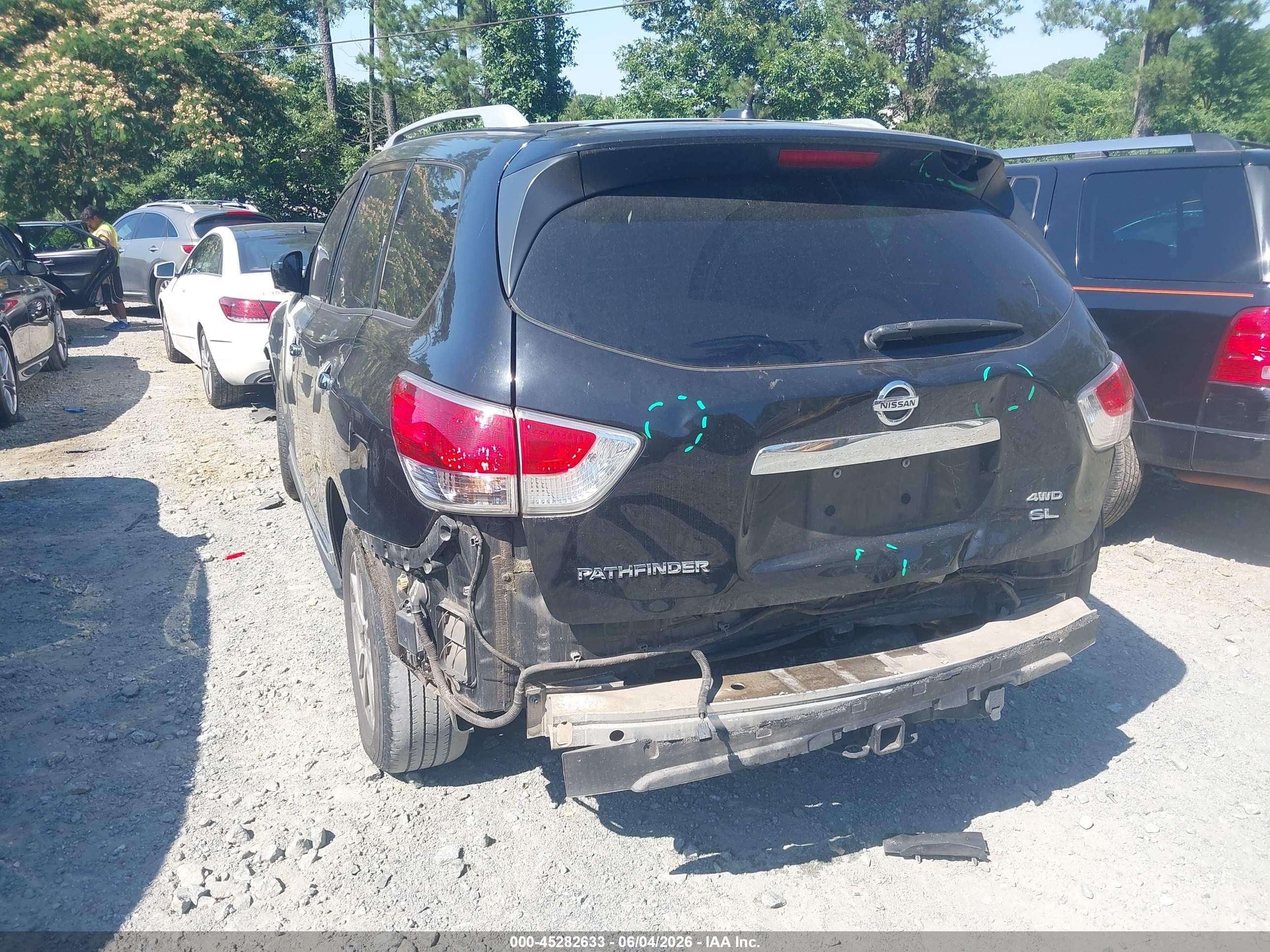 2015 Nissan Pathfinder Sl Black vin: 5N1AR2MM6FC614413