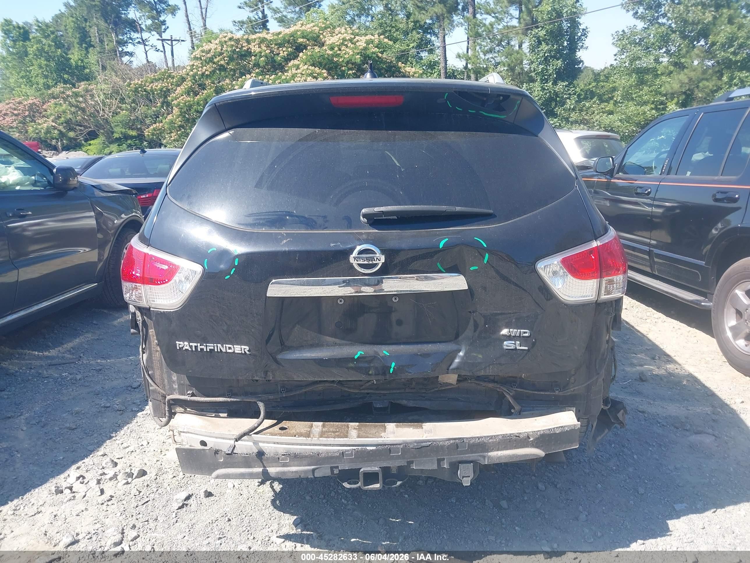 2015 Nissan Pathfinder Sl Black vin: 5N1AR2MM6FC614413