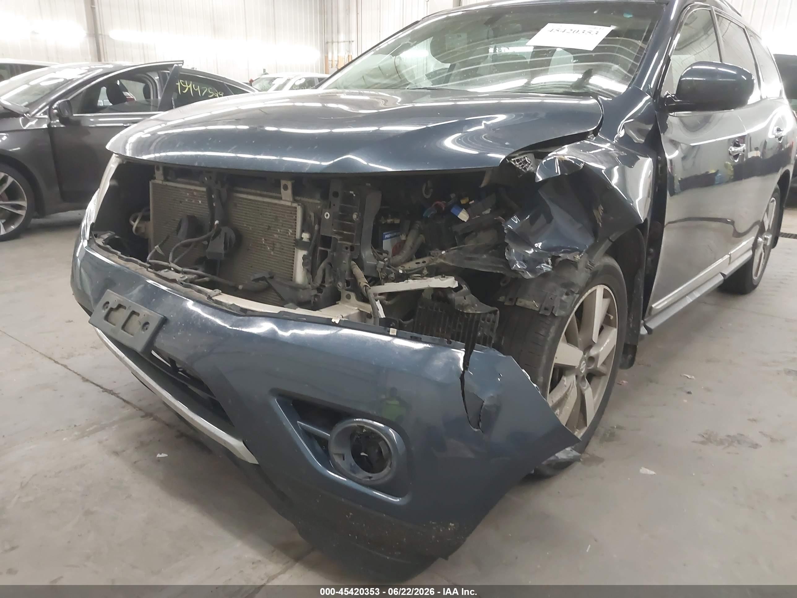 2015 Nissan Pathfinder Platinum Синий vin: 5N1AR2MM6FC634919