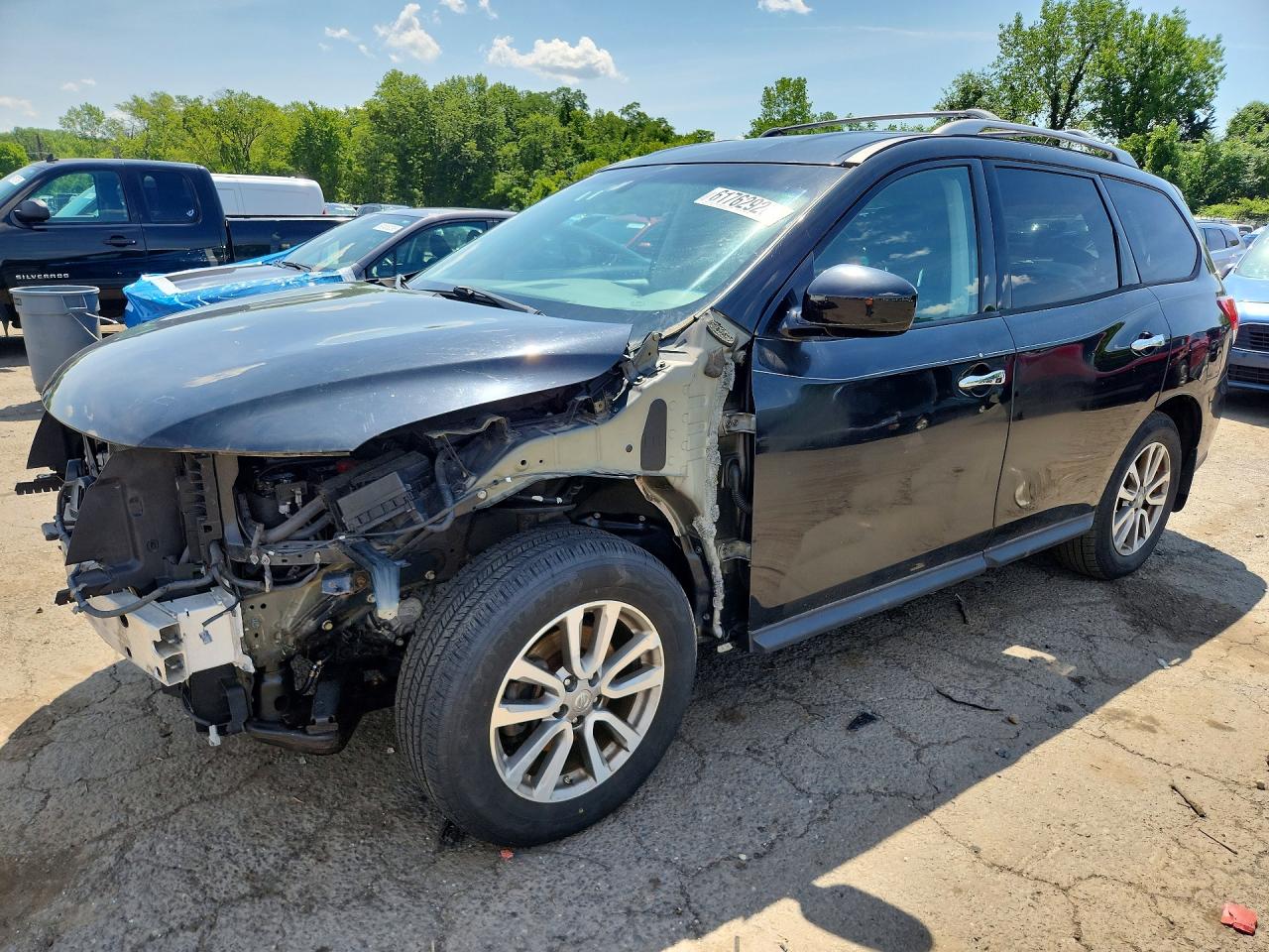 2015 Nissan Pathfinder S Black vin: 5N1AR2MM6FC674577