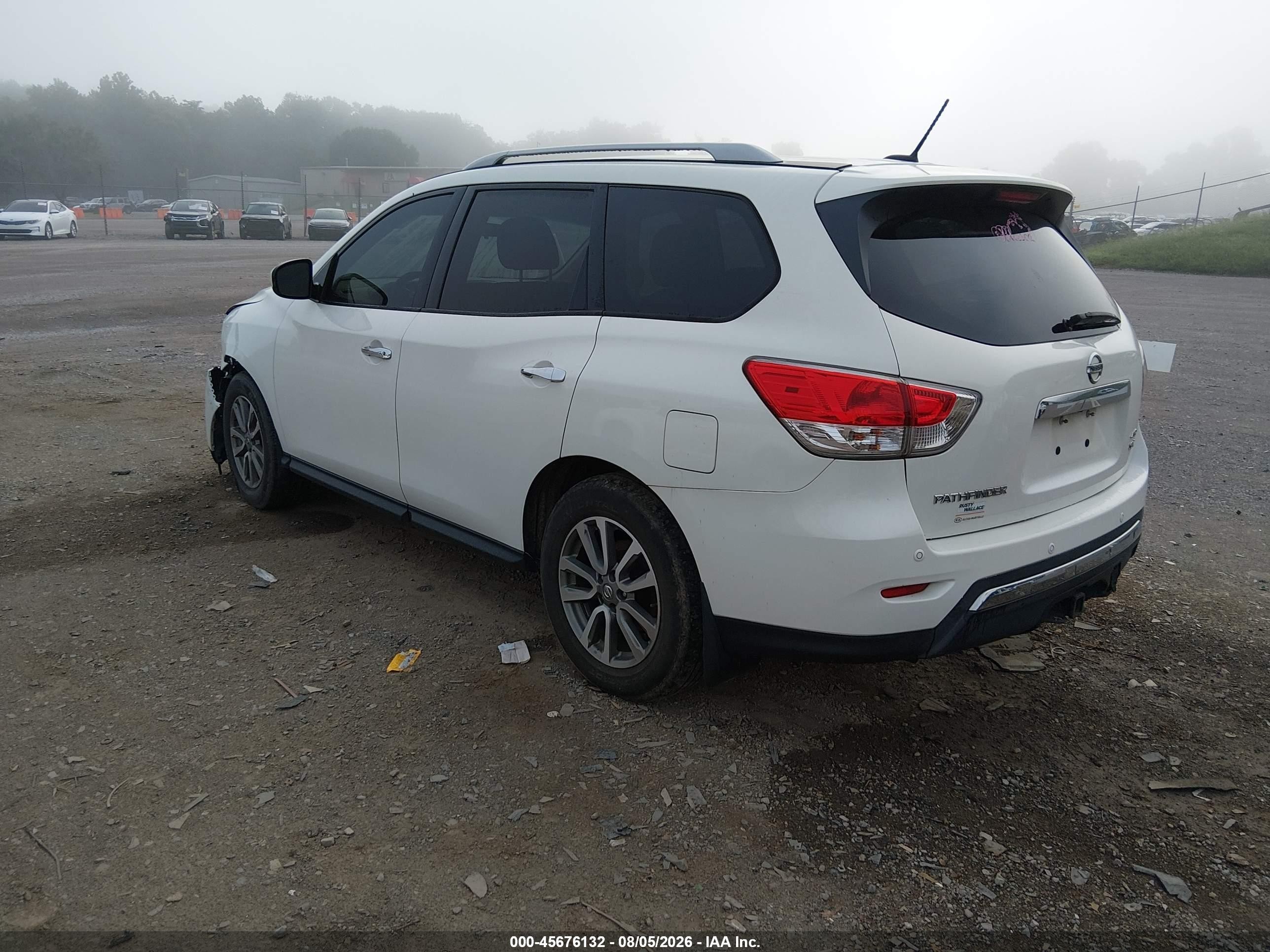 2013 Nissan Pathfinder Sv White vin: 5N1AR2MM7DC602882