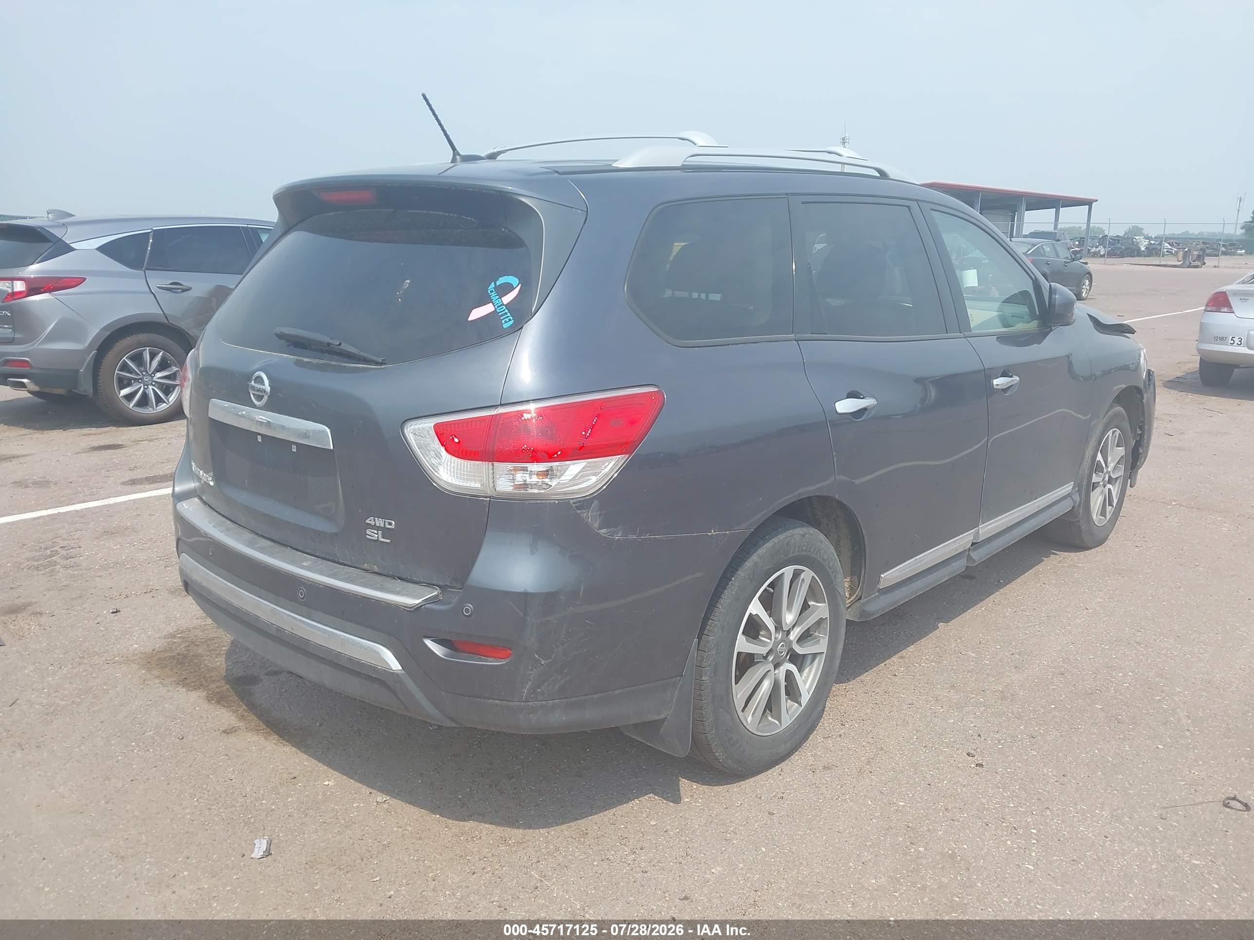 2013 Nissan Pathfinder Sl Gray vin: 5N1AR2MM7DC652553