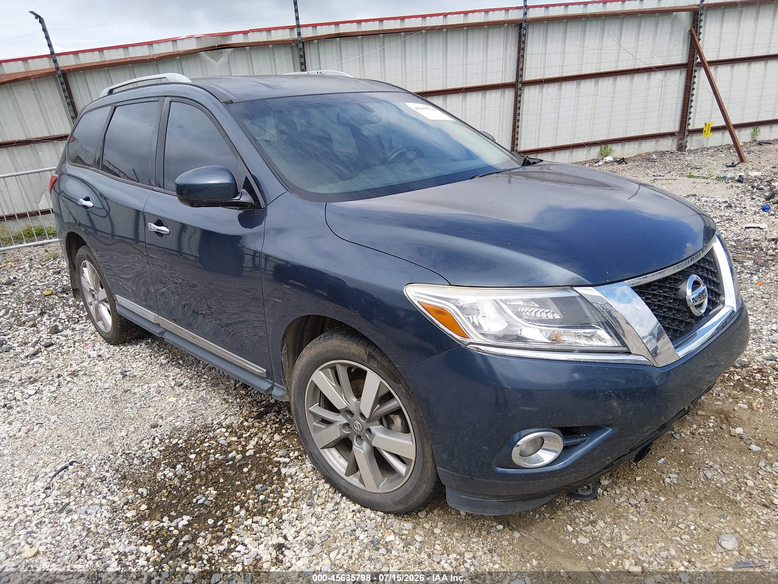 2013 Nissan Pathfinder Platinum Dark Blue vin: 5N1AR2MM7DC659793