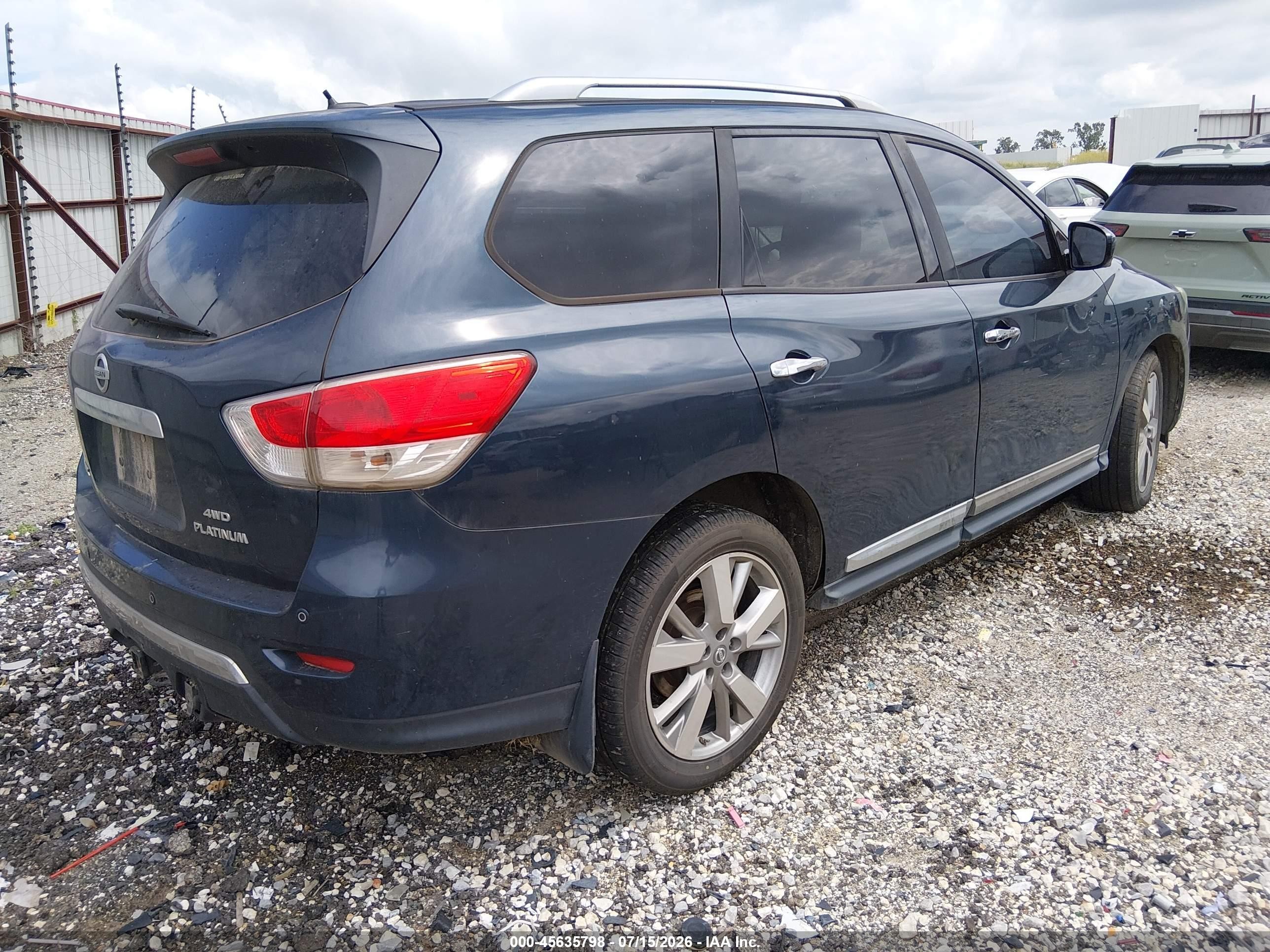 2013 Nissan Pathfinder Platinum Dark Blue vin: 5N1AR2MM7DC659793