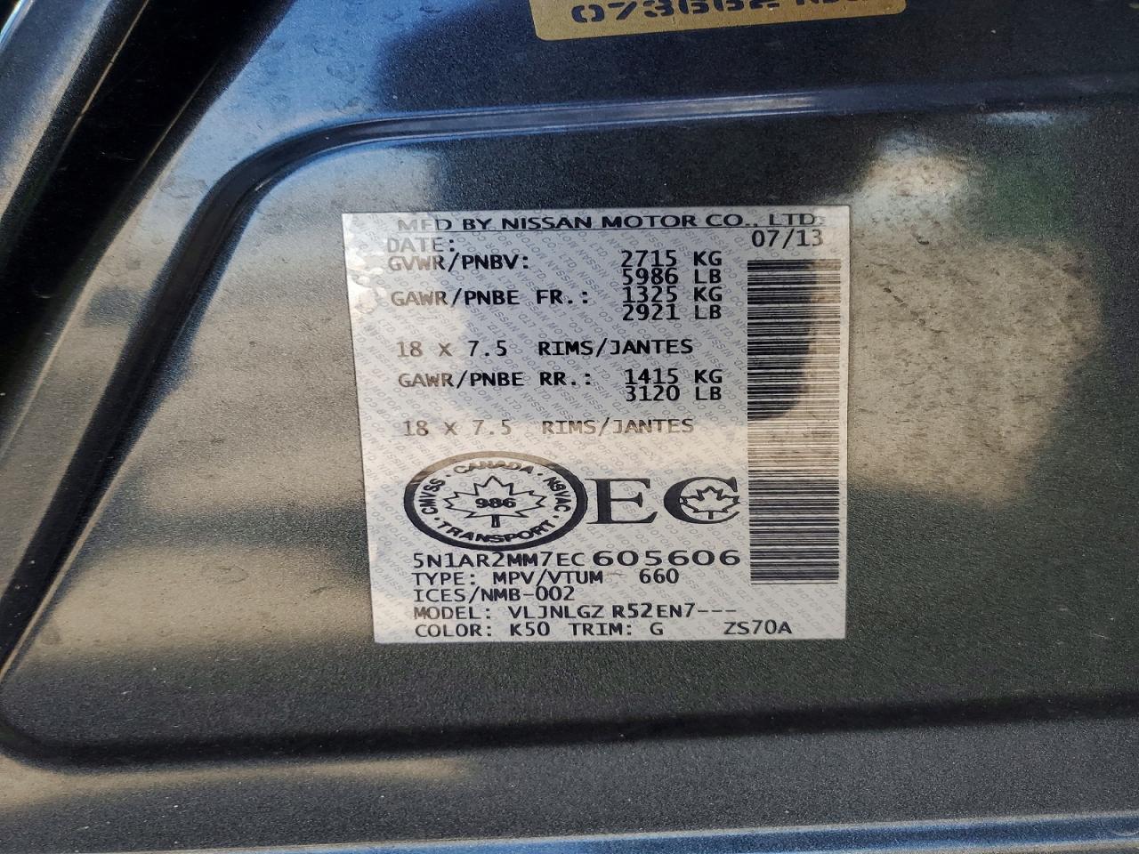 2014 Nissan Pathfinder S Gray vin: 5N1AR2MM7EC605606