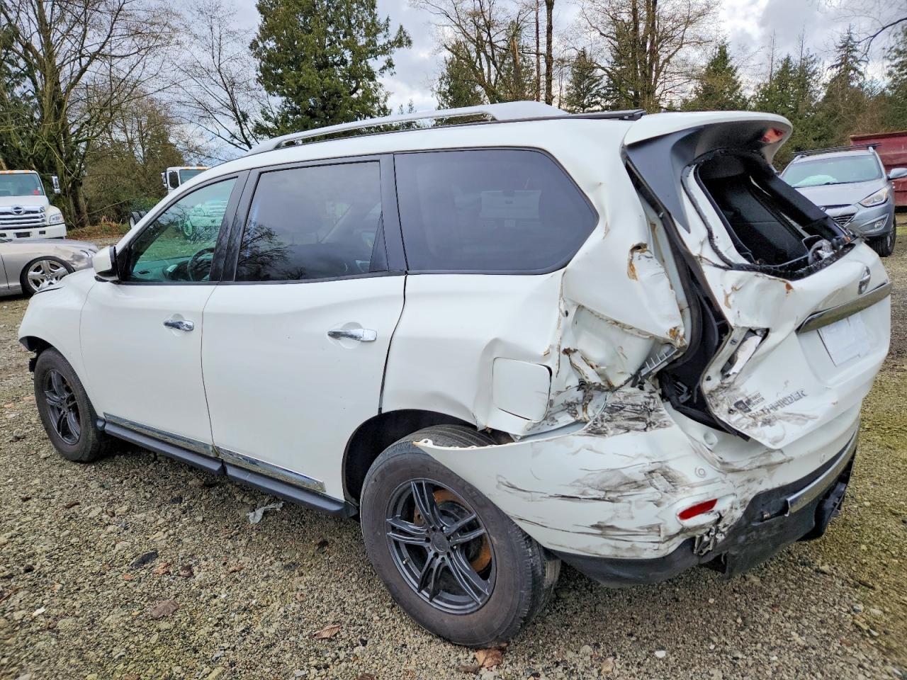 2014 Nissan Pathfinder S White vin: 5N1AR2MM7EC630523