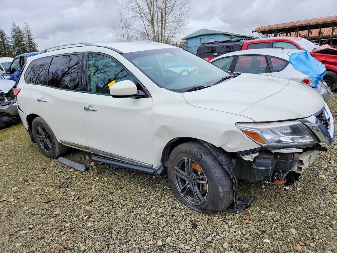 2014 Nissan Pathfinder S White vin: 5N1AR2MM7EC630523