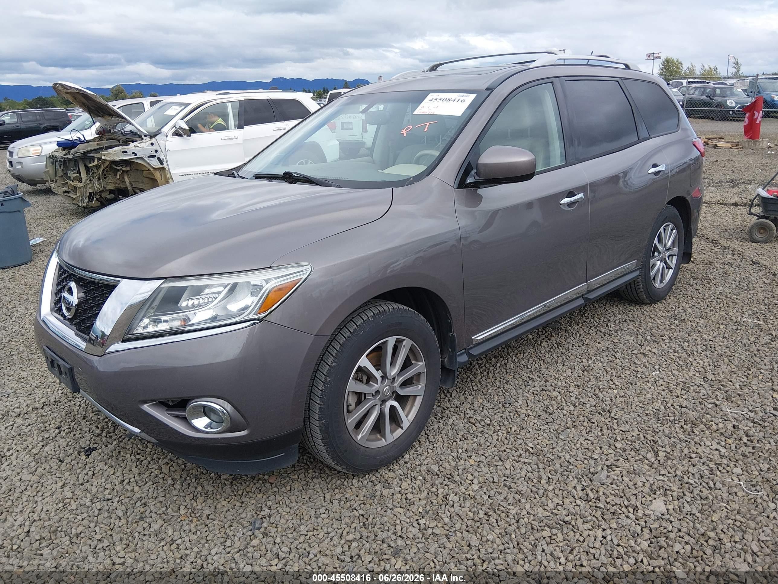 2014 Nissan Pathfinder Sl Brown vin: 5N1AR2MM7EC680113