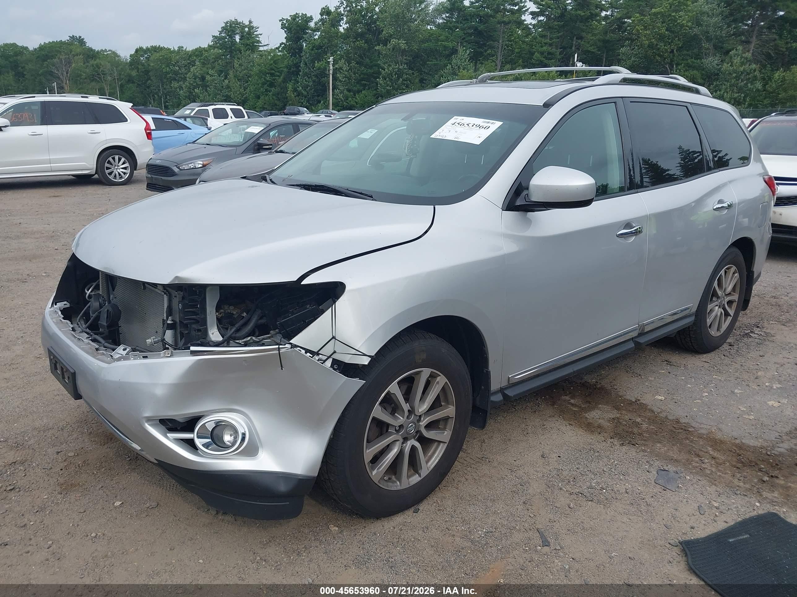 2014 Nissan Pathfinder Sl Silver vin: 5N1AR2MM7EC686820