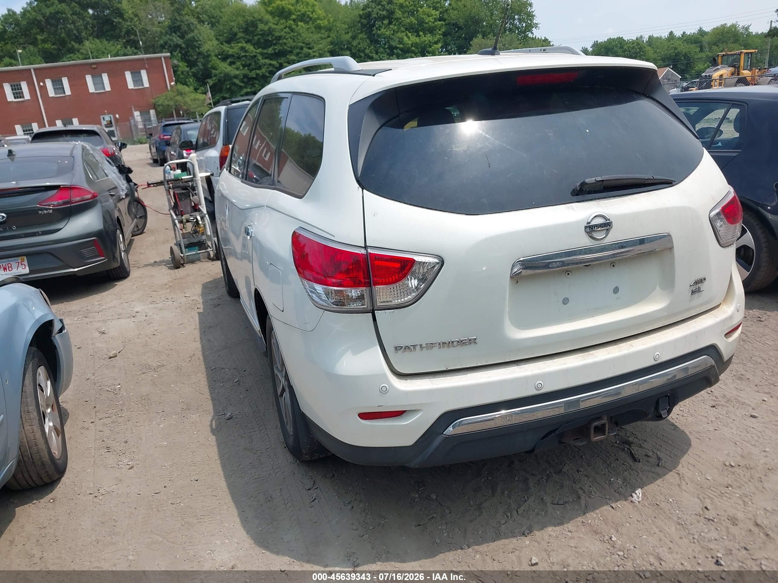 2014 Nissan Pathfinder Sl White vin: 5N1AR2MM7EC704846