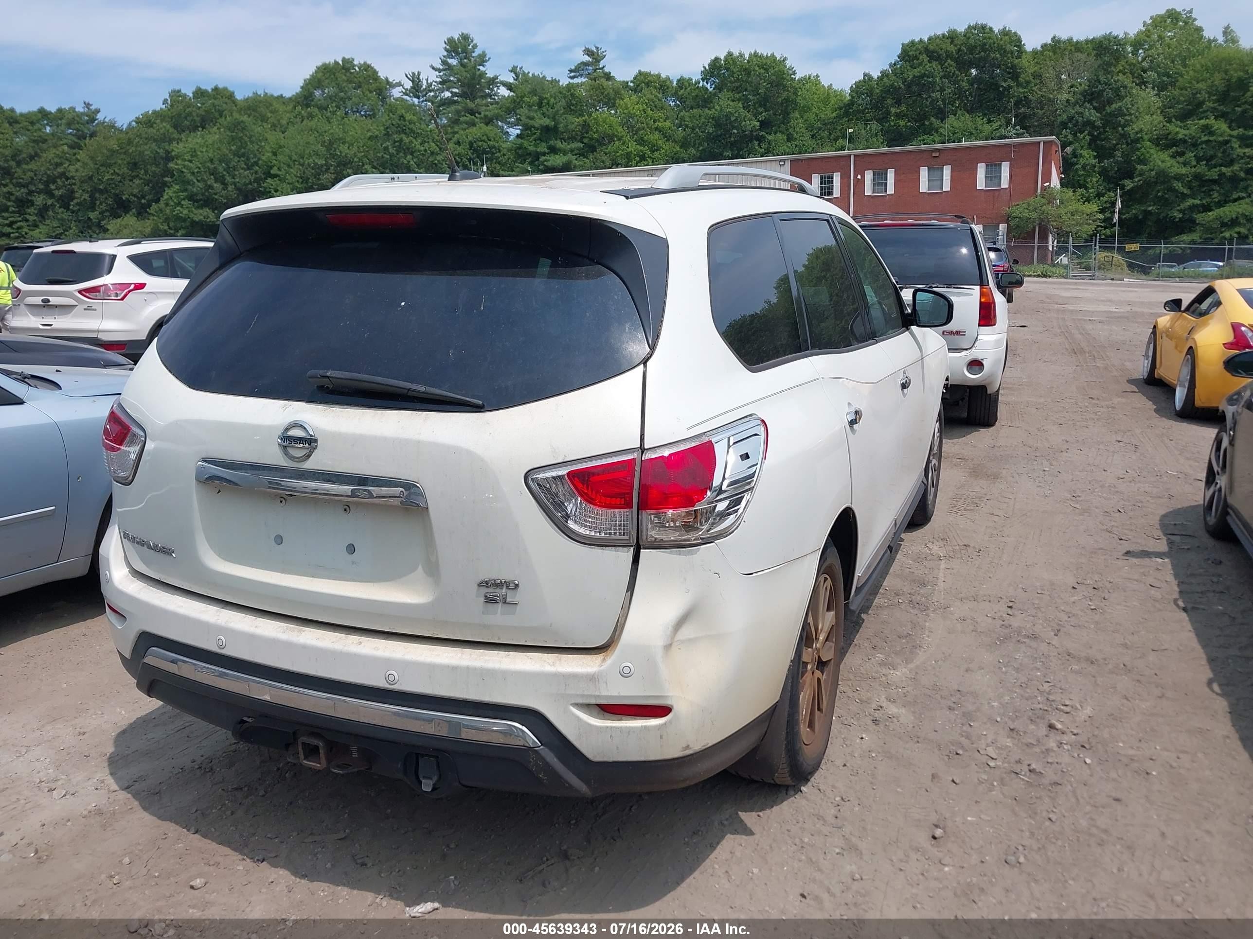2014 Nissan Pathfinder Sl White vin: 5N1AR2MM7EC704846
