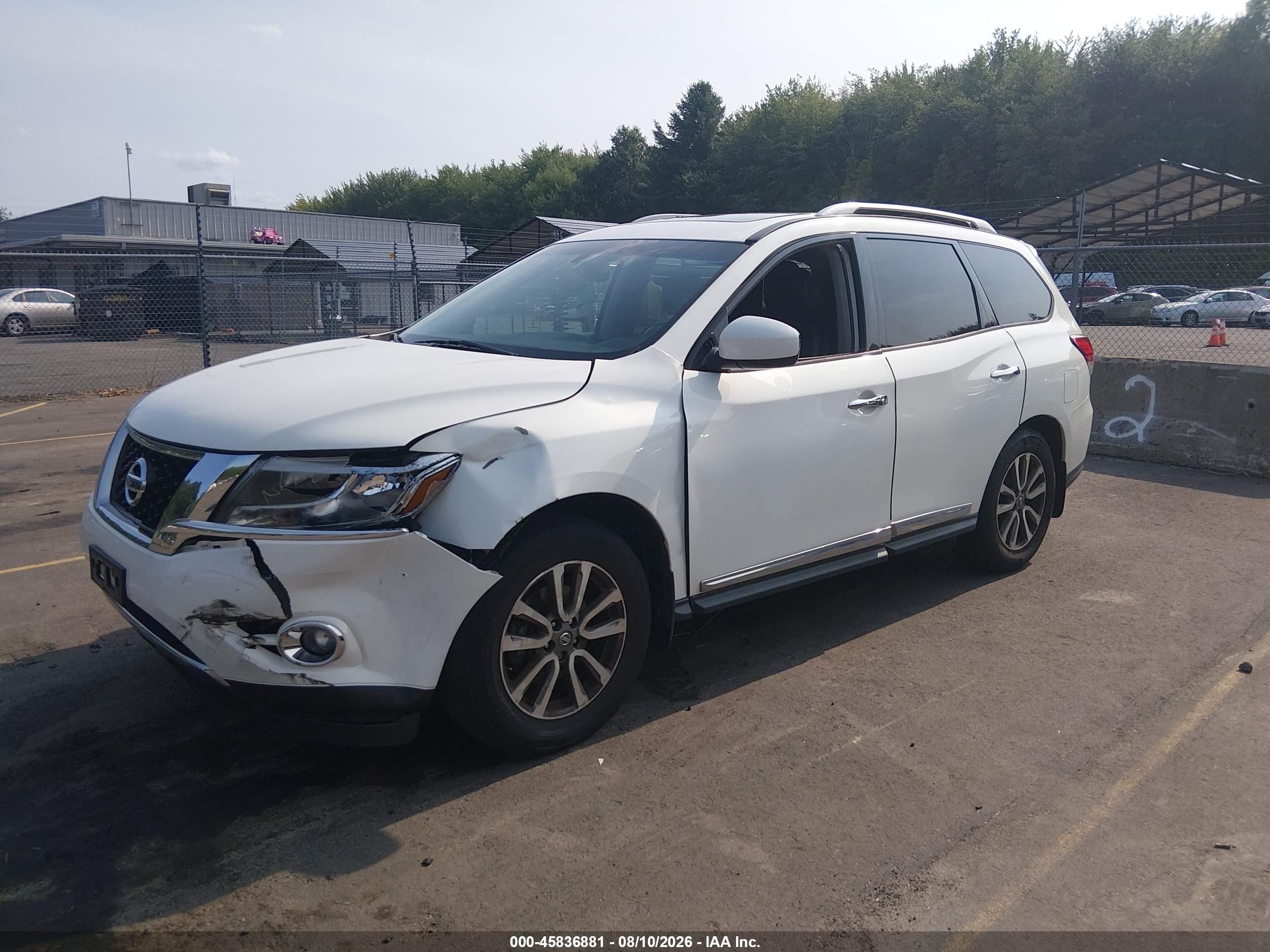 2014 Nissan Pathfinder Sl White vin: 5N1AR2MM7EC710887
