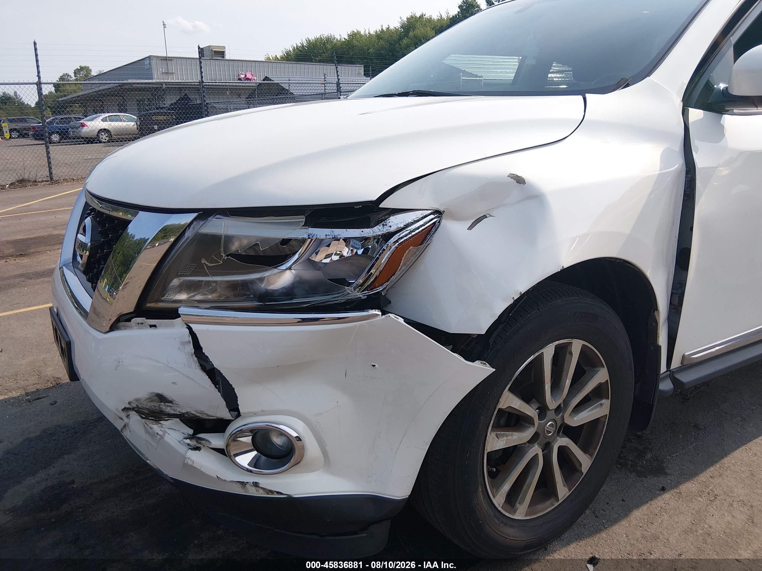 2014 Nissan Pathfinder Sl White vin: 5N1AR2MM7EC710887