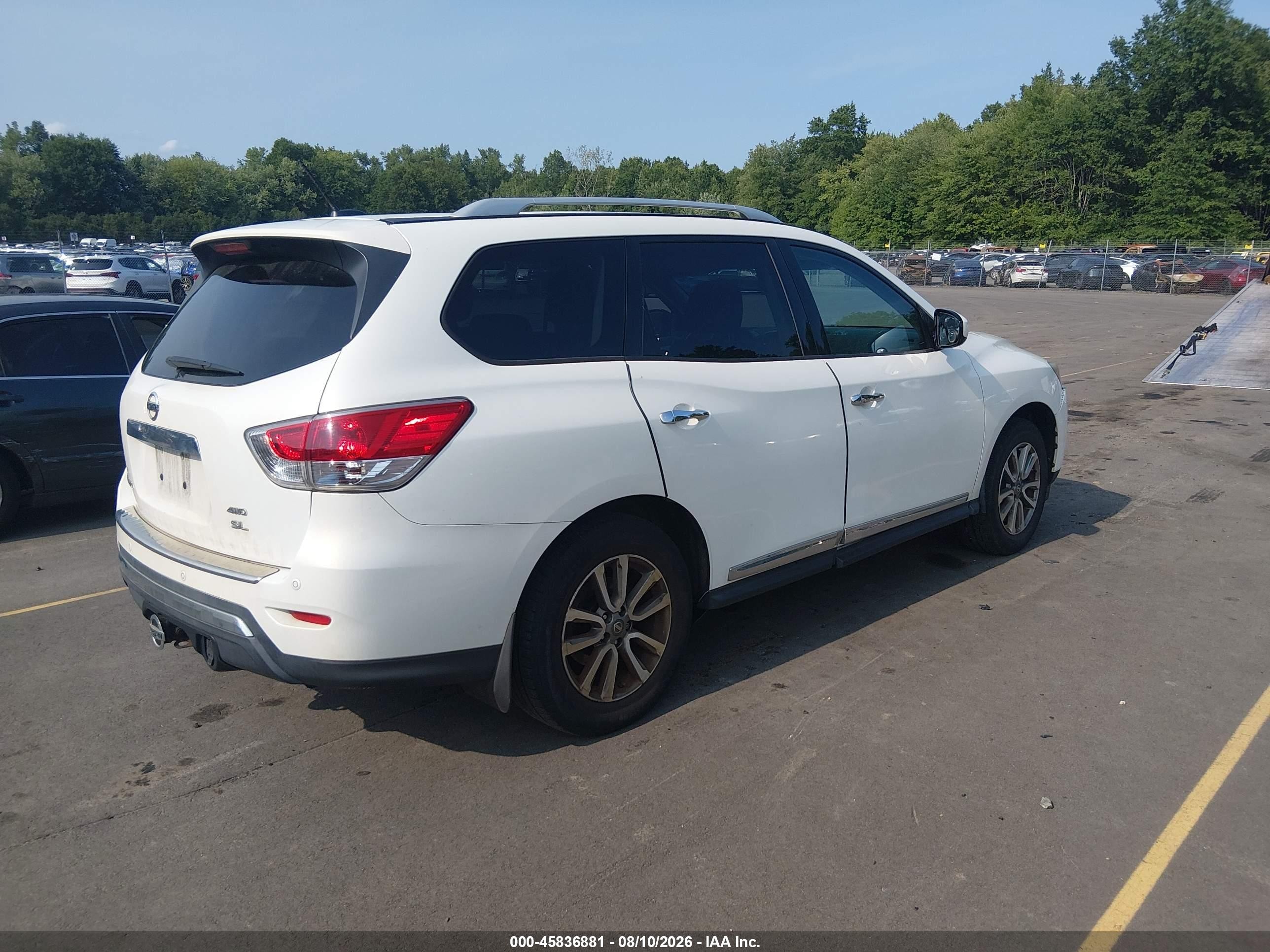 2014 Nissan Pathfinder Sl White vin: 5N1AR2MM7EC710887