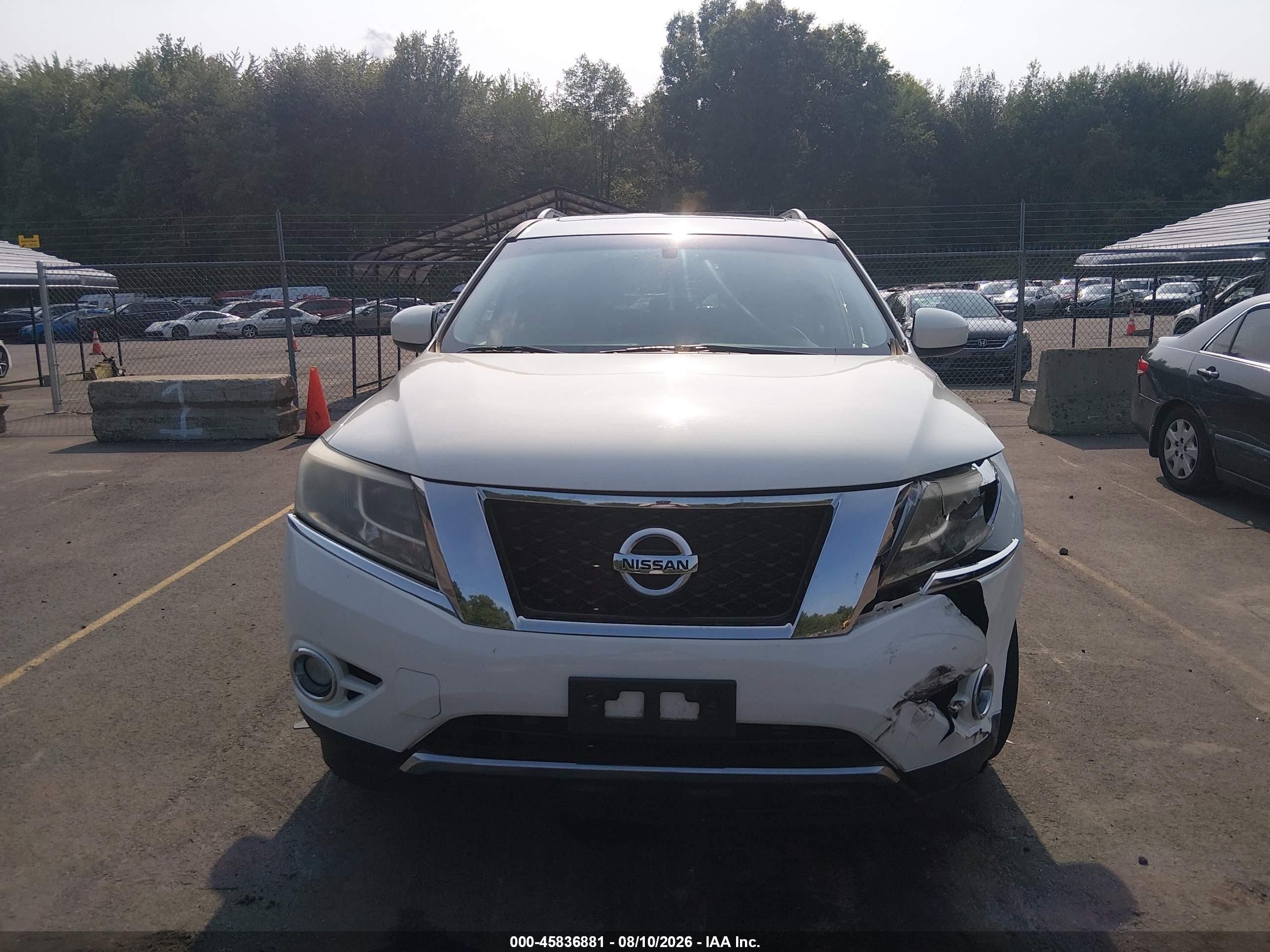 2014 Nissan Pathfinder Sl White vin: 5N1AR2MM7EC710887