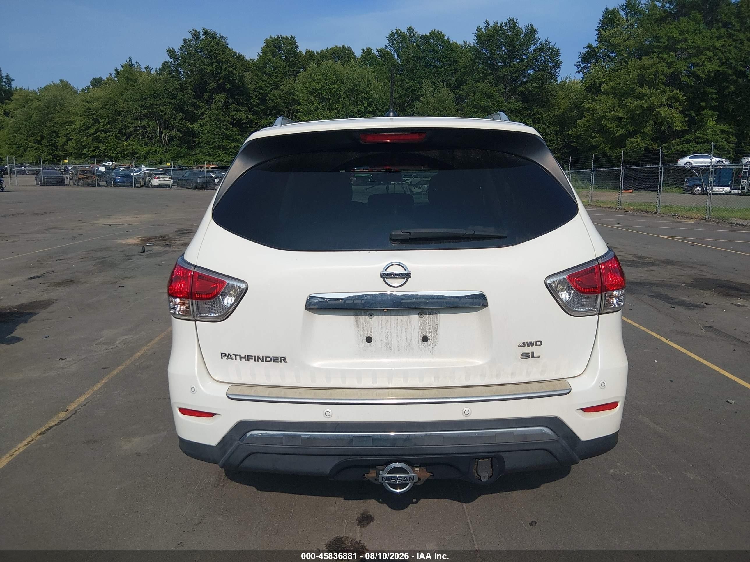 2014 Nissan Pathfinder Sl White vin: 5N1AR2MM7EC710887