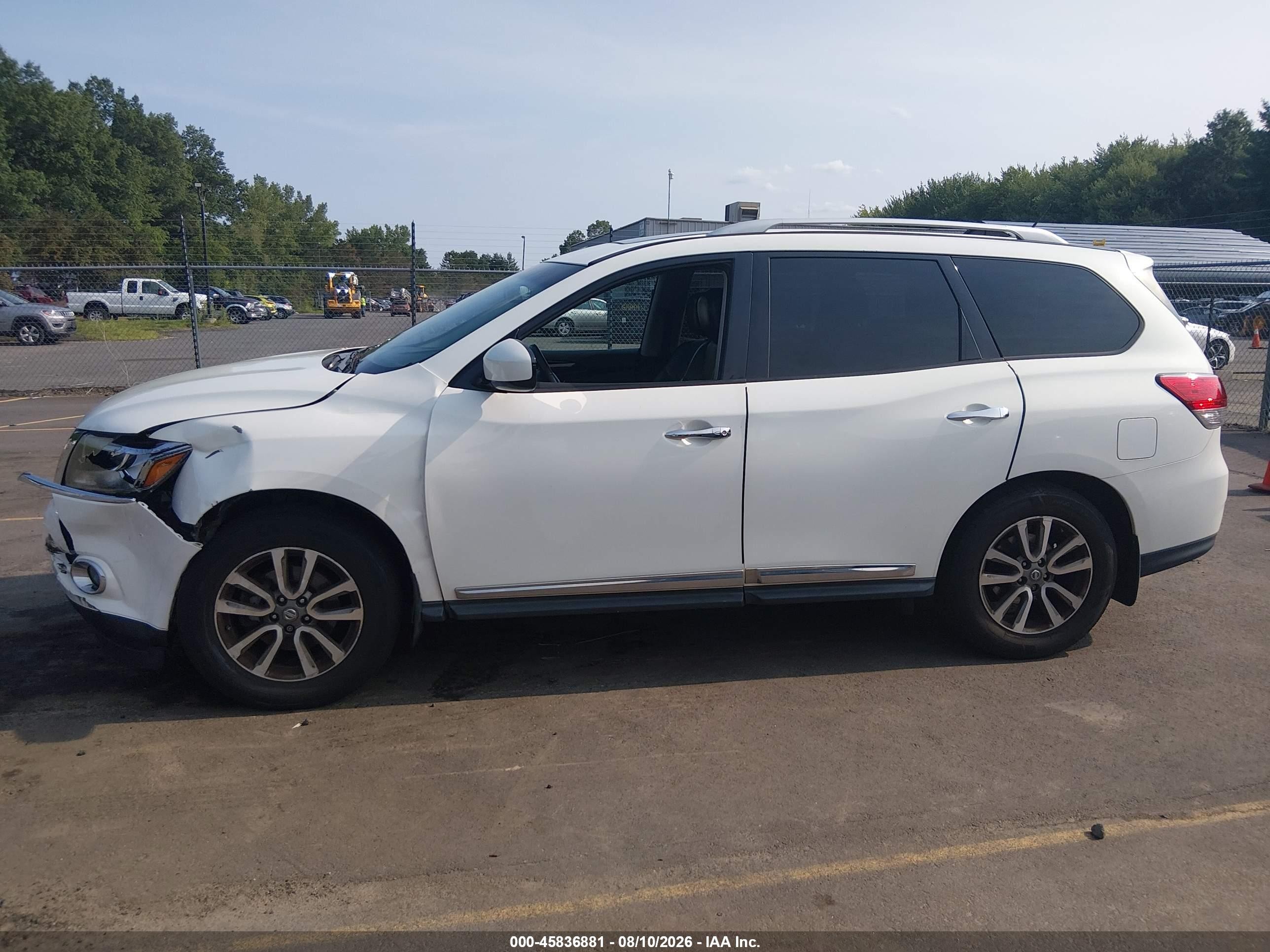 2014 Nissan Pathfinder Sl White vin: 5N1AR2MM7EC710887
