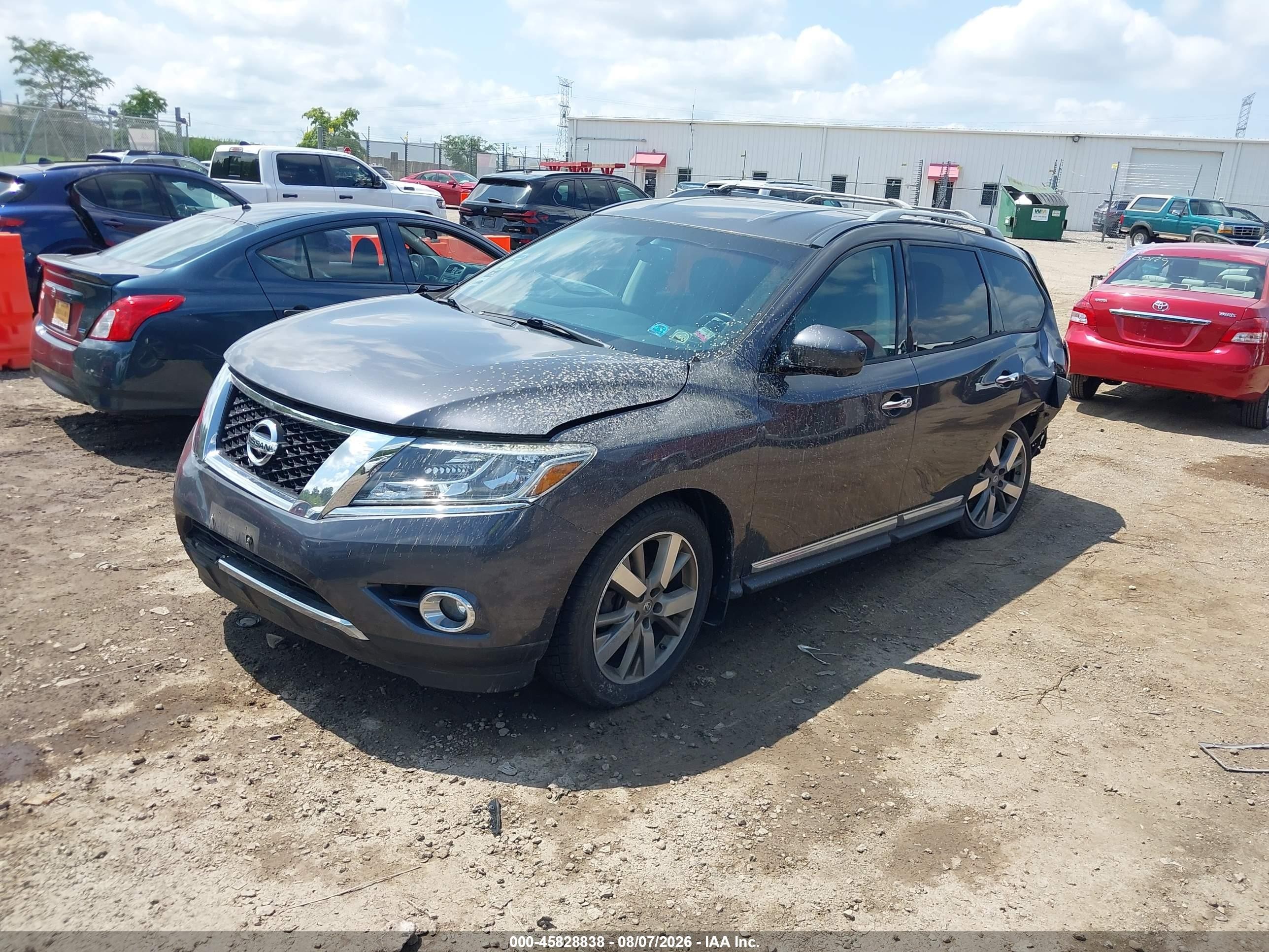 2014 Nissan Pathfinder Platinum Gray vin: 5N1AR2MM7EC713420