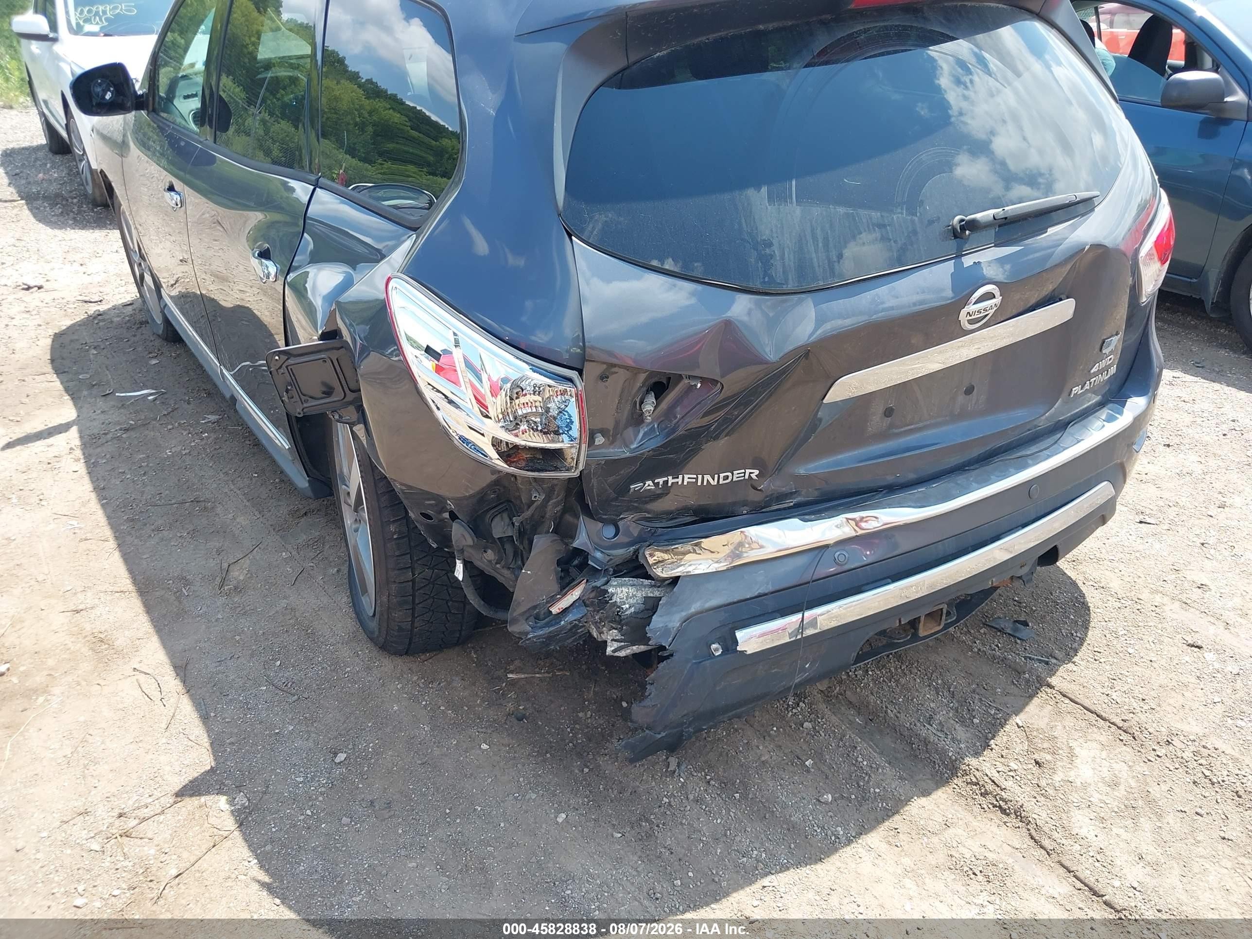 2014 Nissan Pathfinder Platinum Gray vin: 5N1AR2MM7EC713420