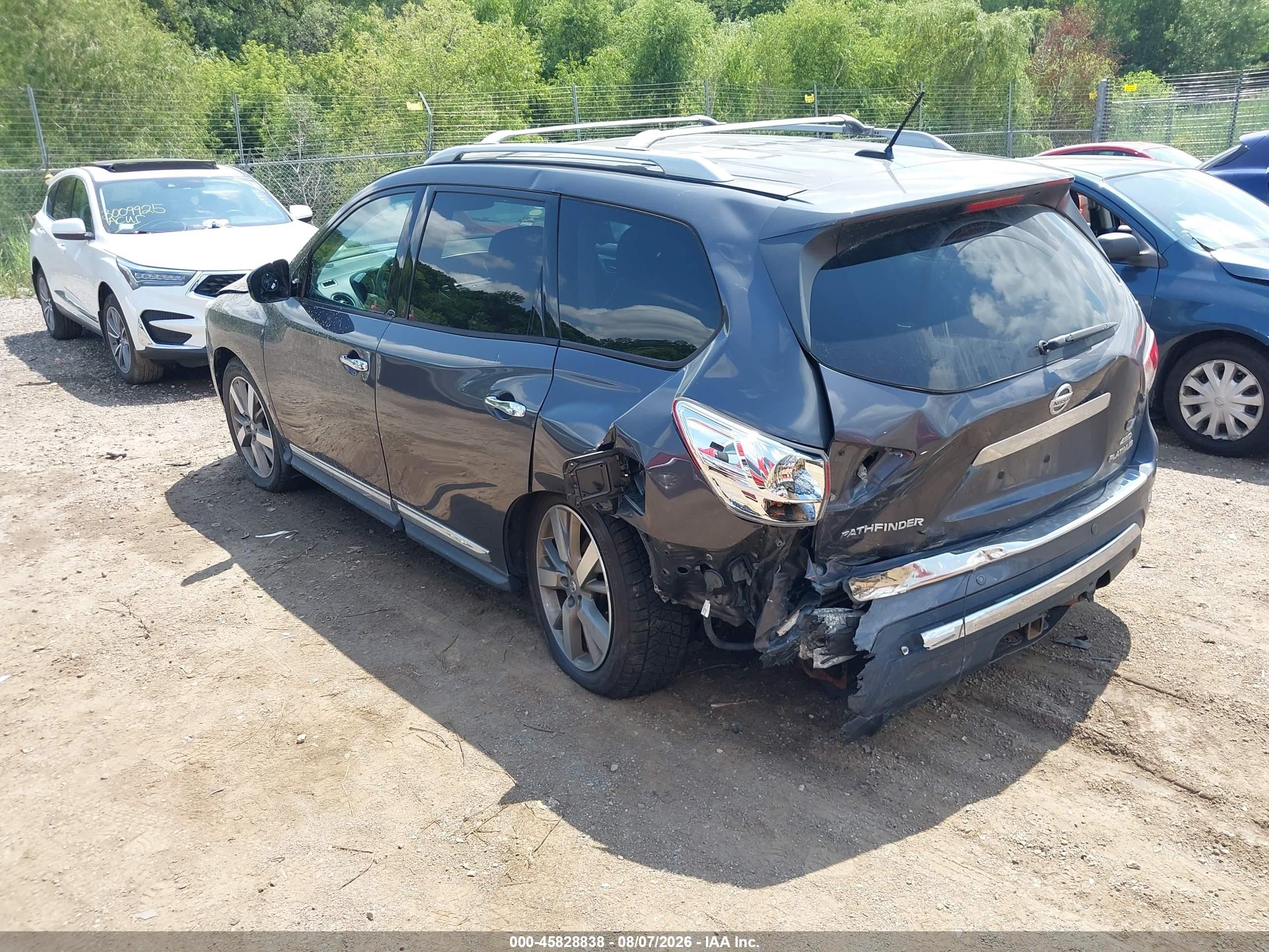 2014 Nissan Pathfinder Platinum Gray vin: 5N1AR2MM7EC713420