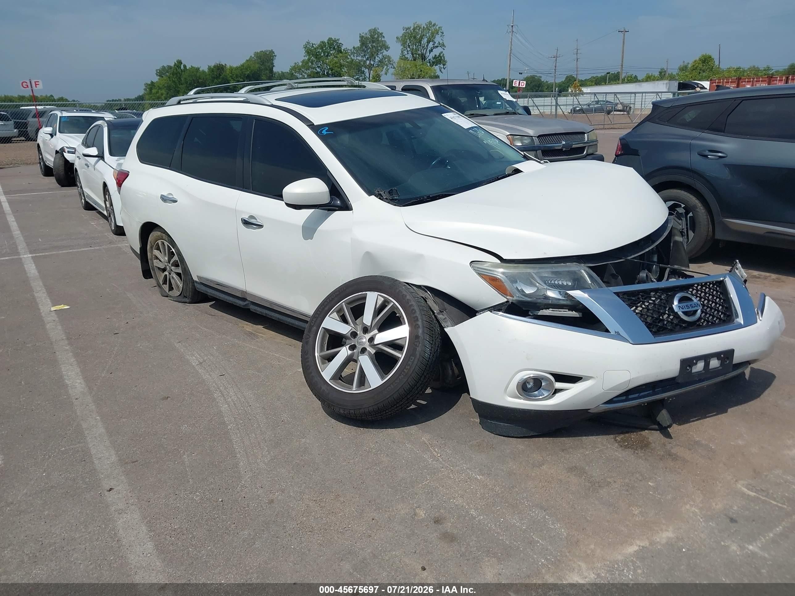 2014 Nissan Pathfinder Platinum Белый vin: 5N1AR2MM7EC714437