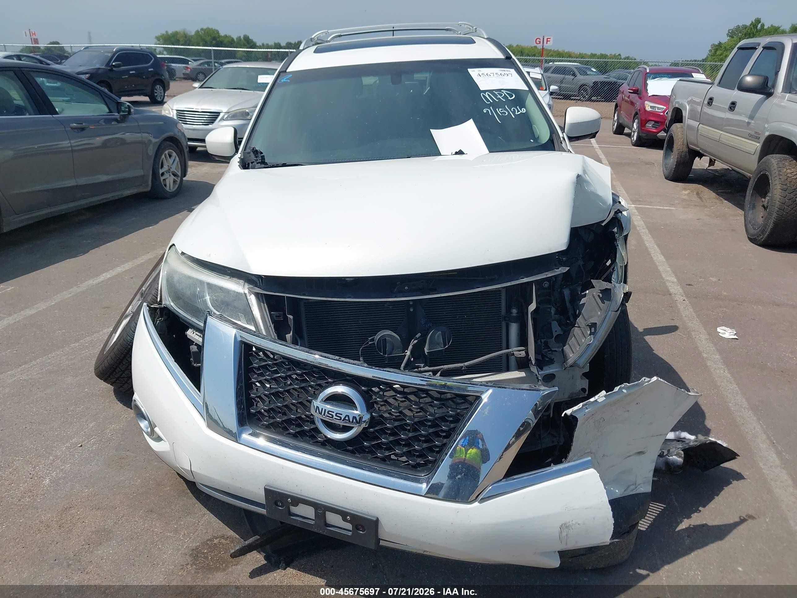 2014 Nissan Pathfinder Platinum Белый vin: 5N1AR2MM7EC714437