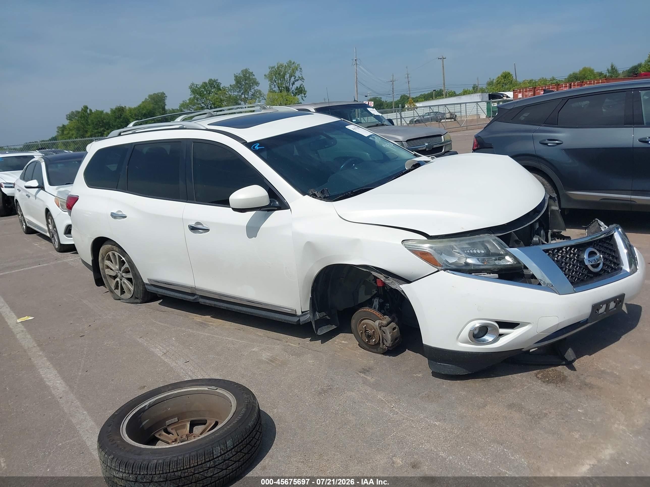 2014 Nissan Pathfinder Platinum Белый vin: 5N1AR2MM7EC714437