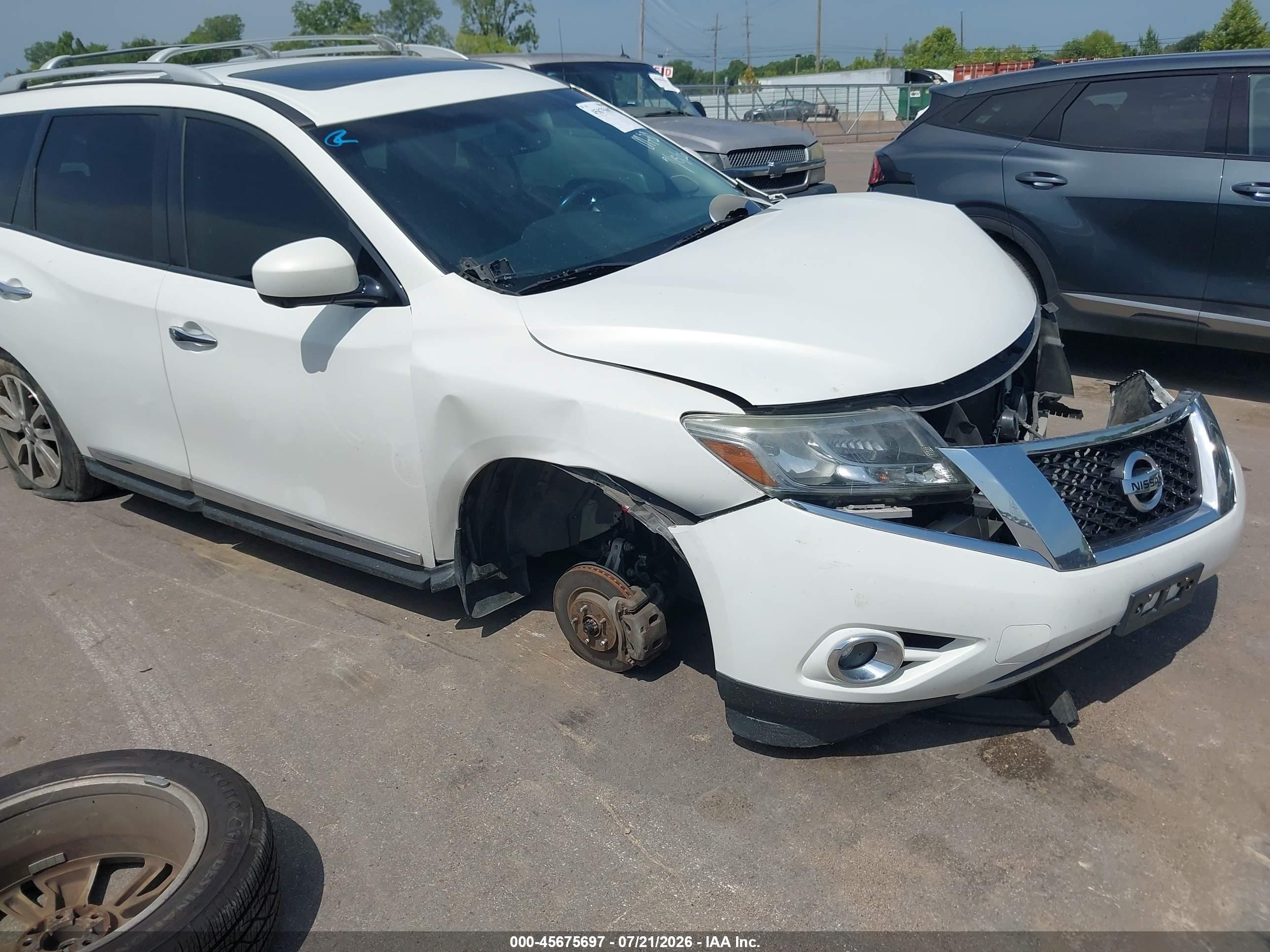 2014 Nissan Pathfinder Platinum Белый vin: 5N1AR2MM7EC714437