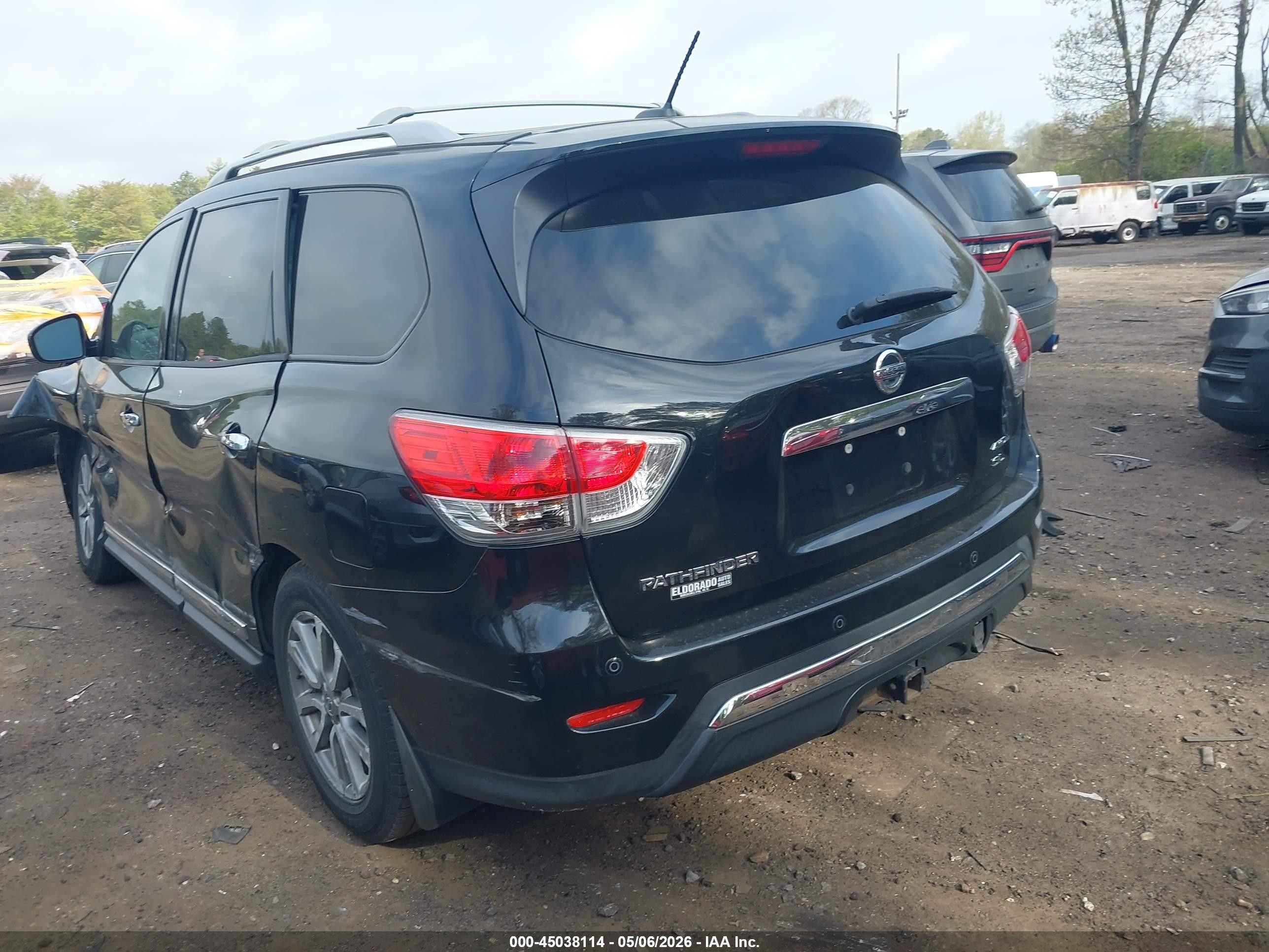 2015 Nissan Pathfinder Sl Black vin: 5N1AR2MM7FC614985