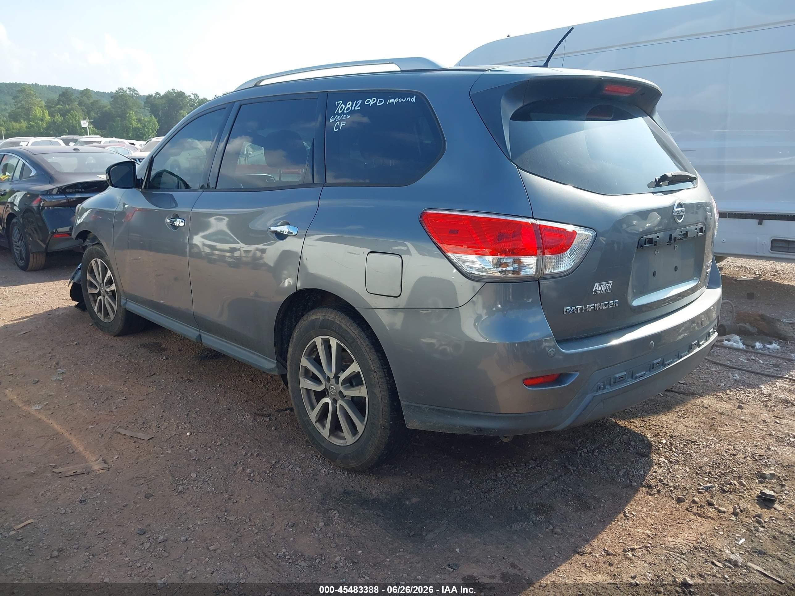 2015 Nissan Pathfinder Sv Gray vin: 5N1AR2MM7FC638428