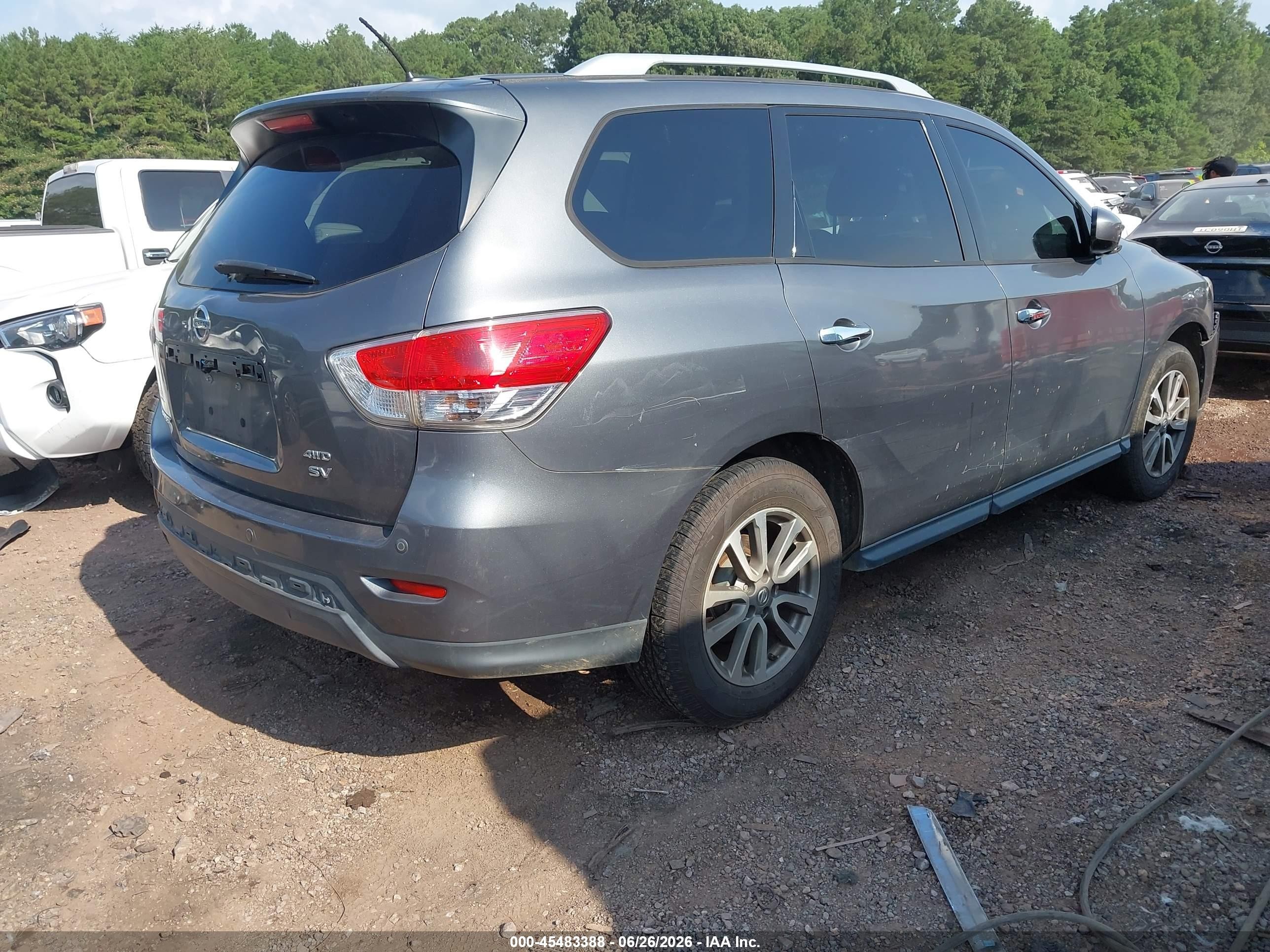 2015 Nissan Pathfinder Sv Gray vin: 5N1AR2MM7FC638428