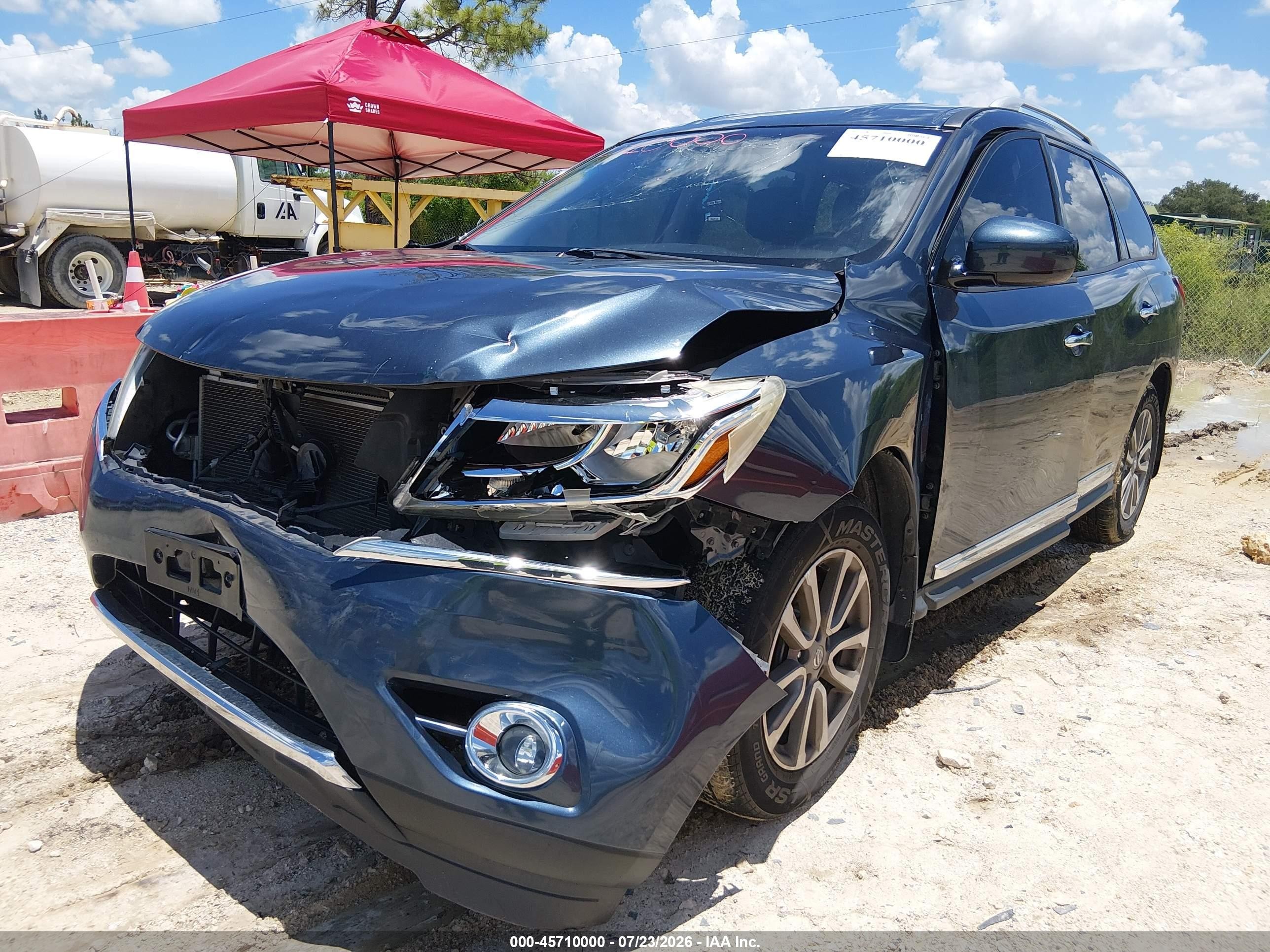 2015 Nissan Pathfinder Sl Синий vin: 5N1AR2MM7FC709403