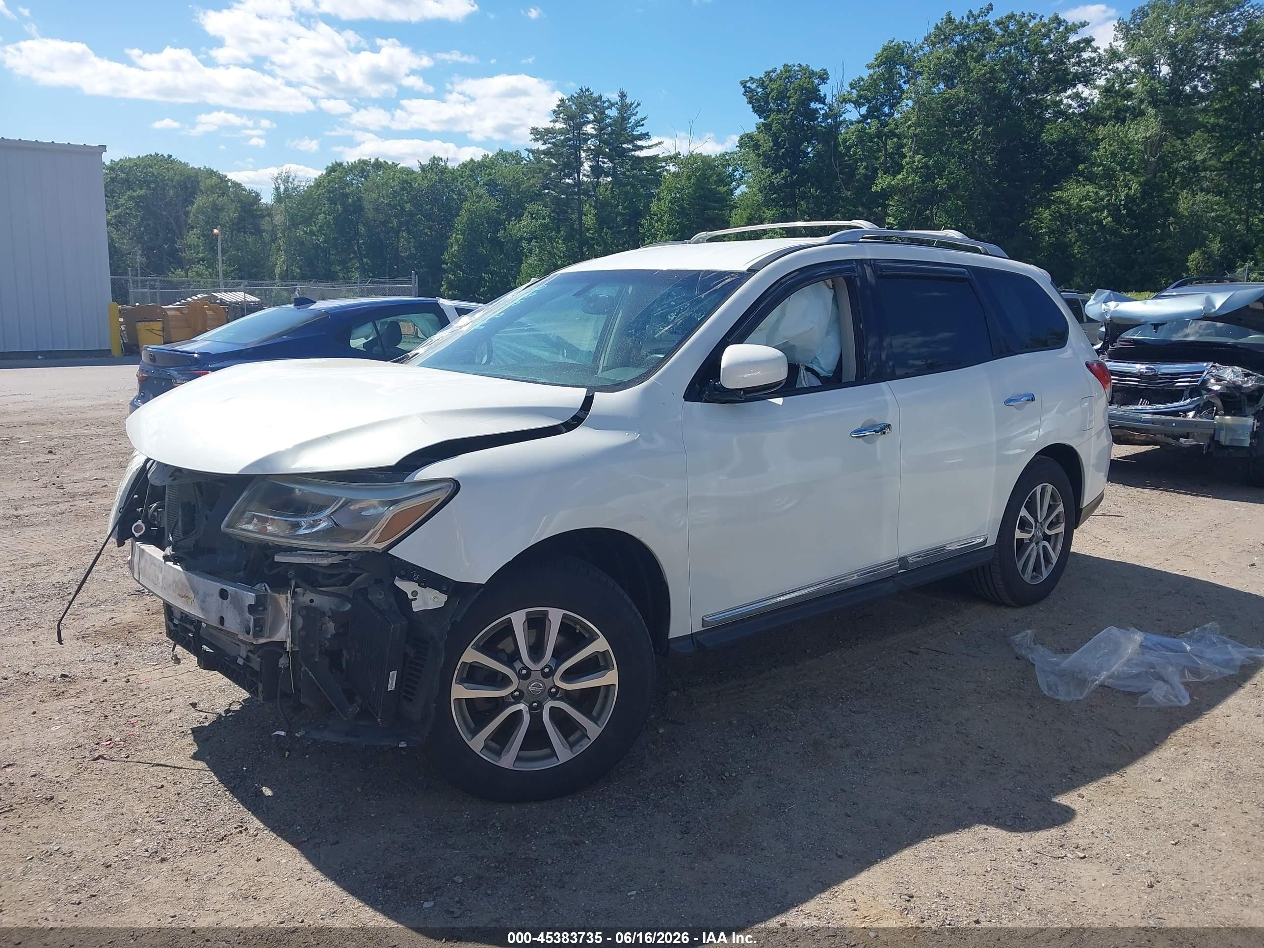 2013 Nissan Pathfinder Sl White vin: 5N1AR2MM8DC638385
