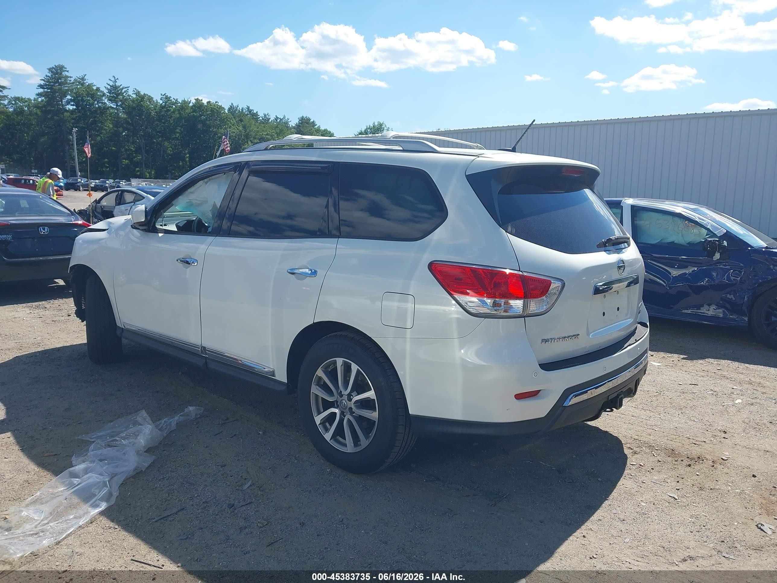 2013 Nissan Pathfinder Sl White vin: 5N1AR2MM8DC638385