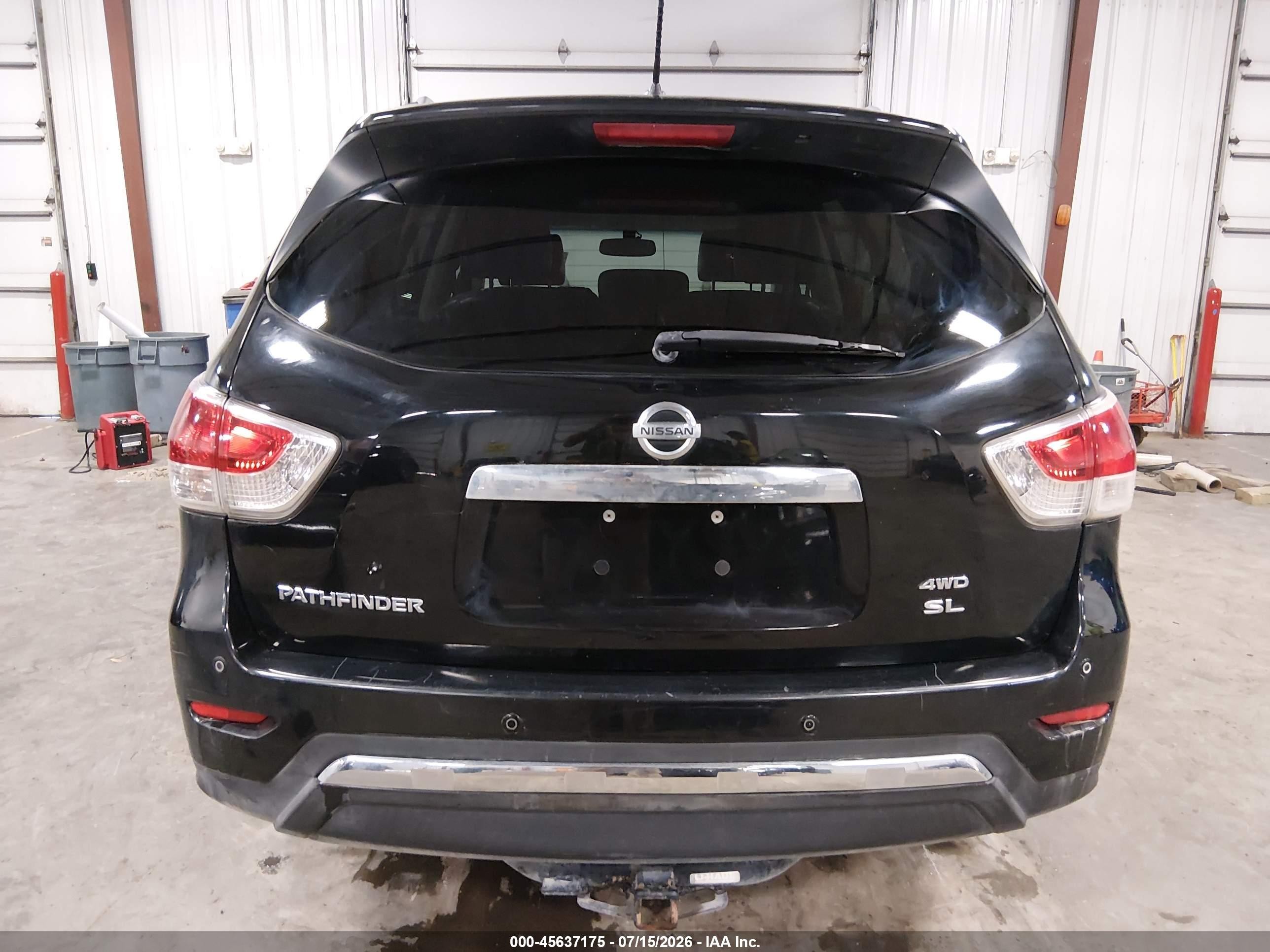 2014 Nissan Pathfinder Sl Black vin: 5N1AR2MM8EC617201