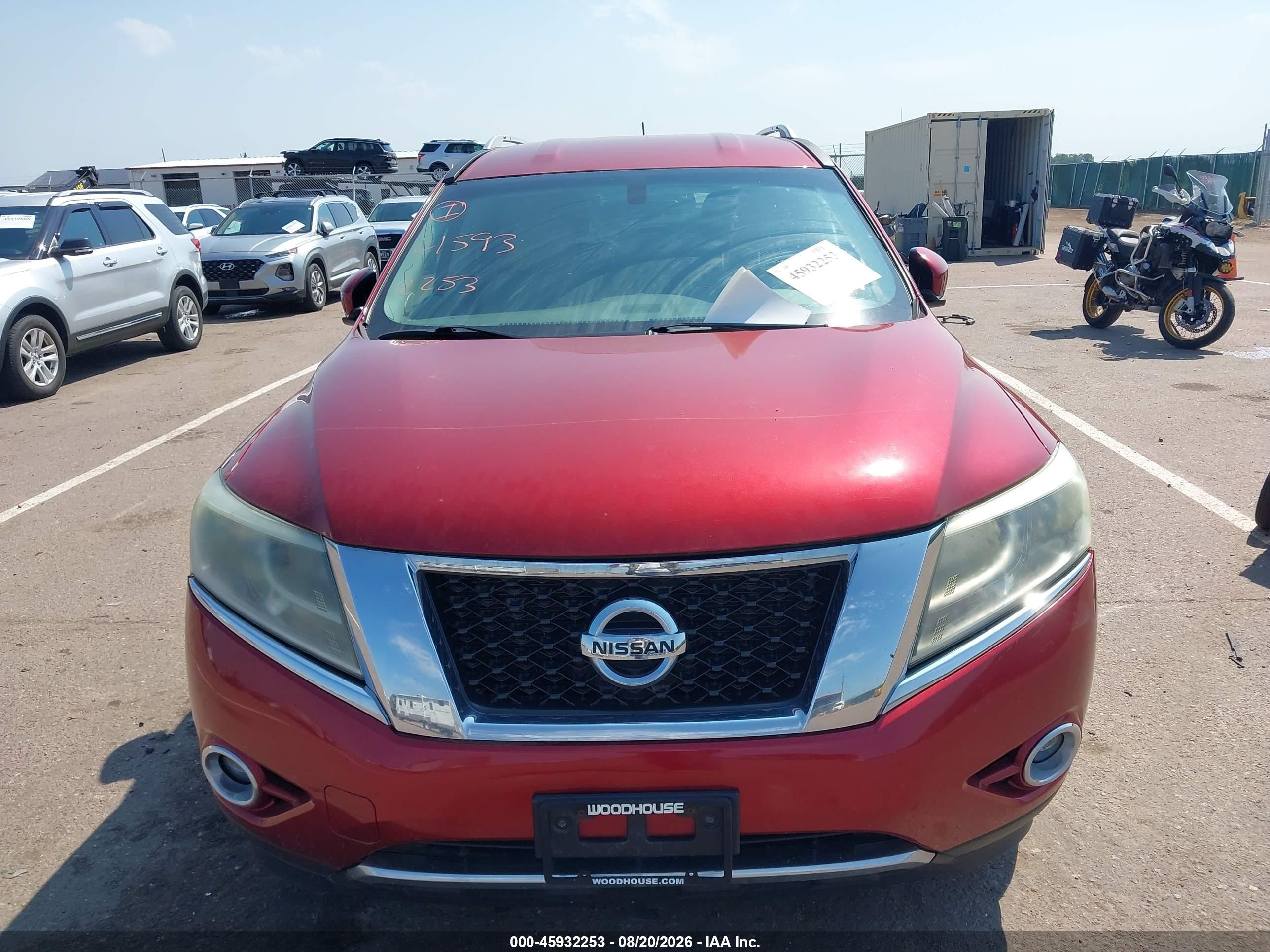 2014 Nissan Pathfinder Sl Red vin: 5N1AR2MM8EC621717