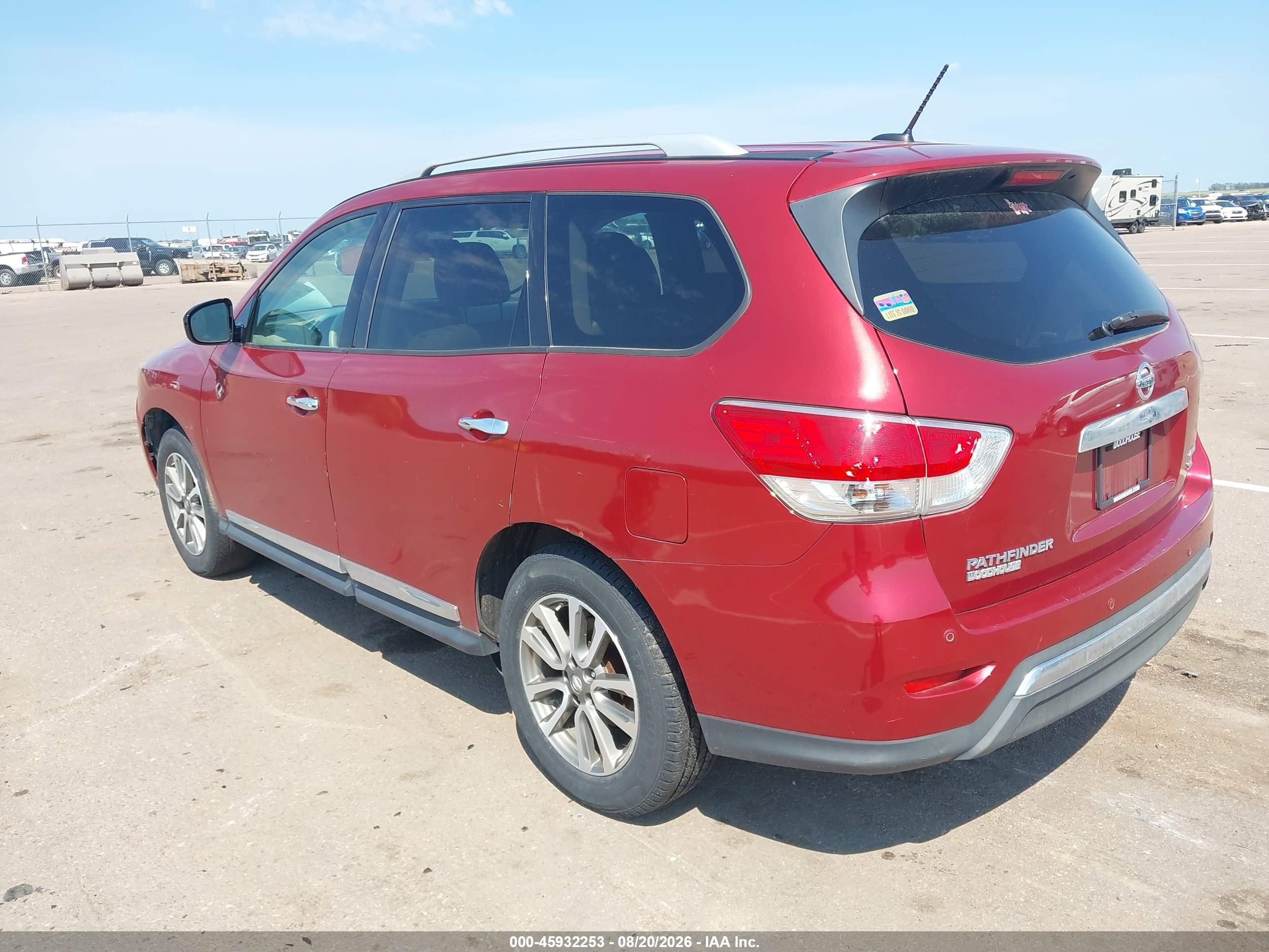 2014 Nissan Pathfinder Sl Red vin: 5N1AR2MM8EC621717