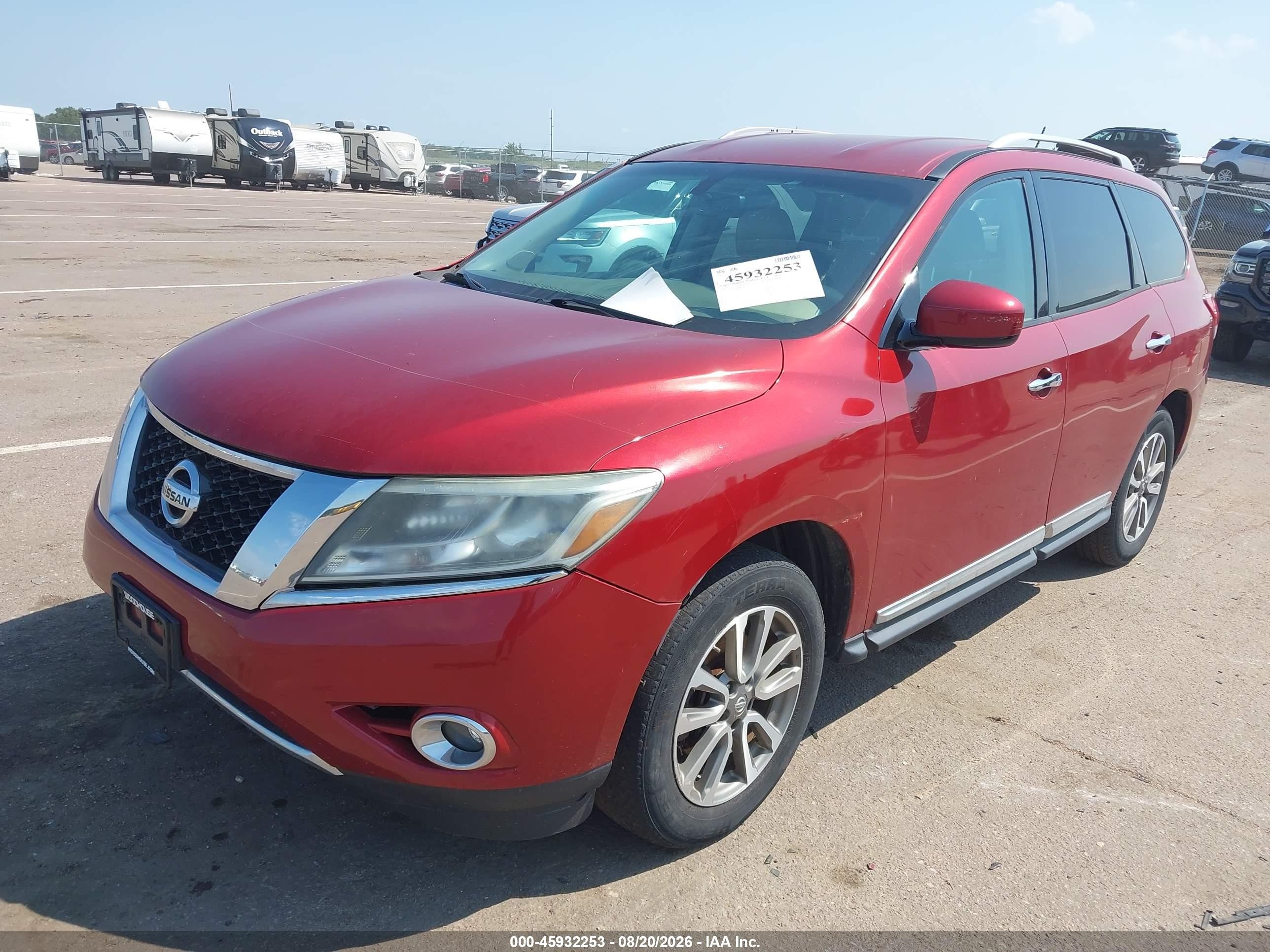 2014 Nissan Pathfinder Sl Red vin: 5N1AR2MM8EC621717