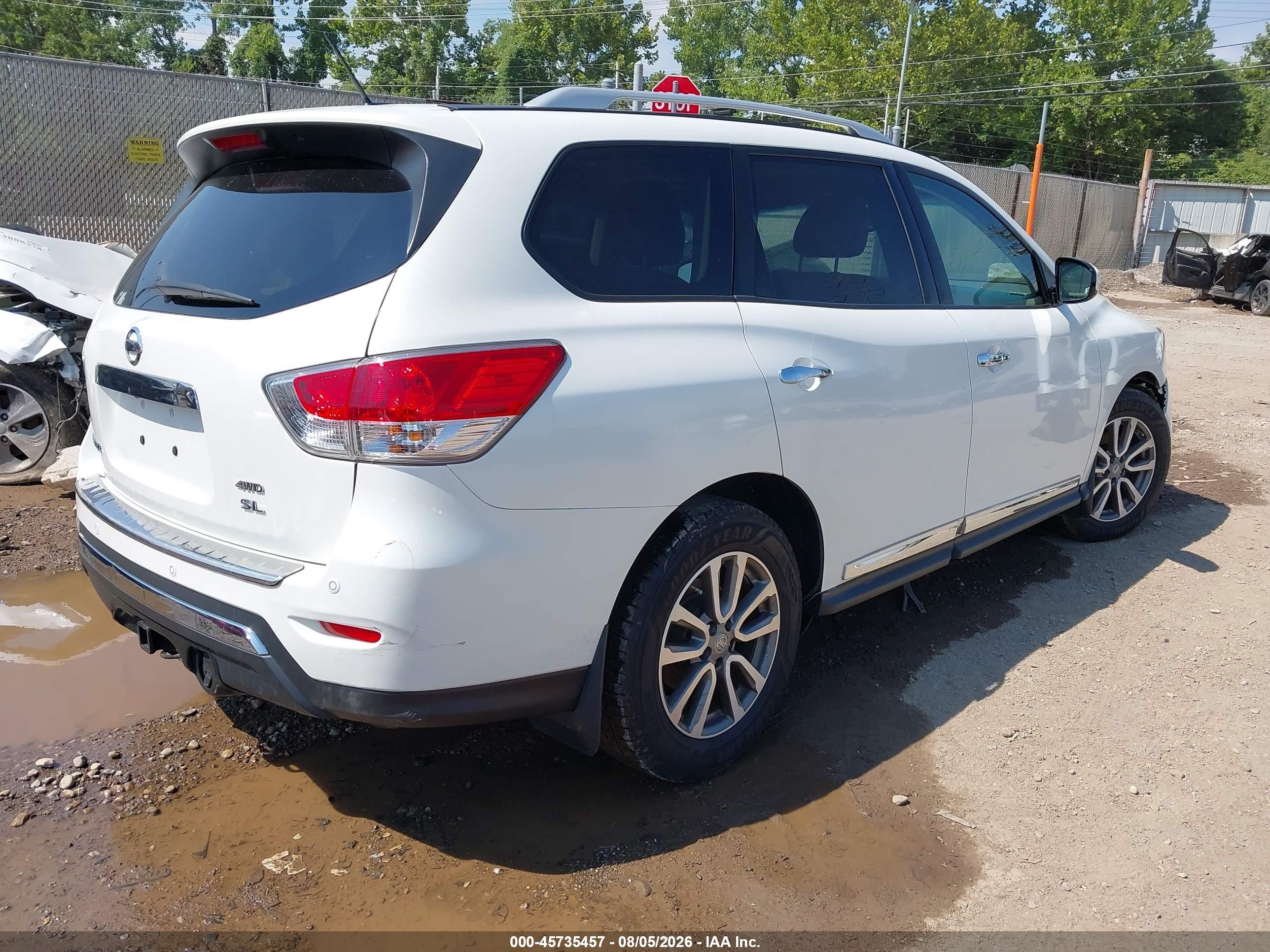2014 Nissan Pathfinder Sl White vin: 5N1AR2MM8EC687829