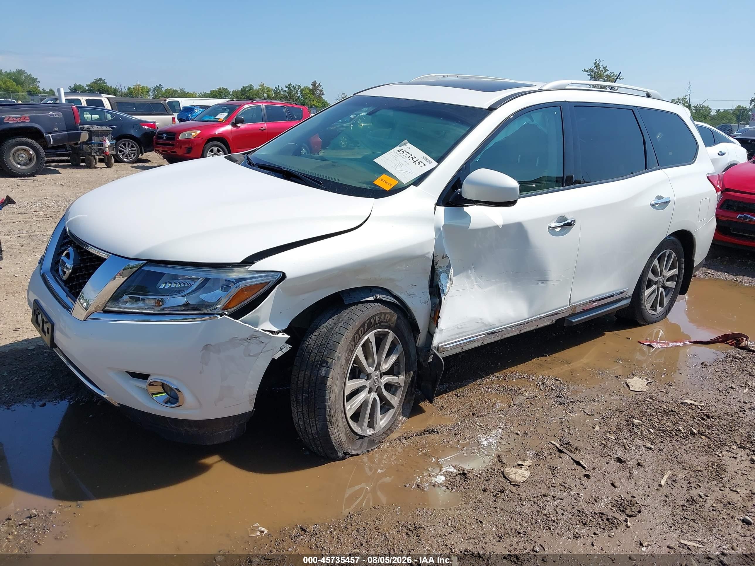 2014 Nissan Pathfinder Sl White vin: 5N1AR2MM8EC687829