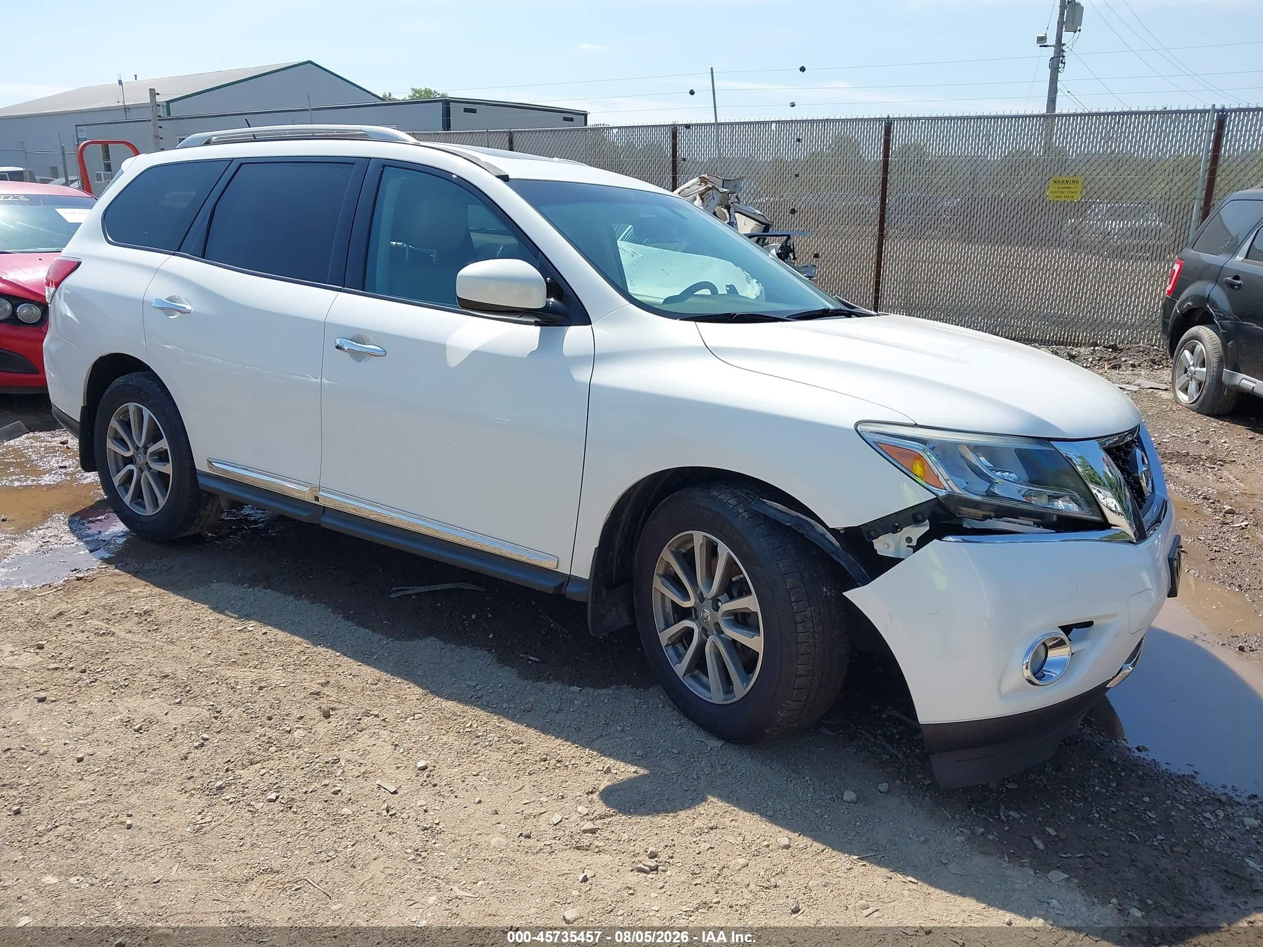 2014 Nissan Pathfinder Sl White vin: 5N1AR2MM8EC687829