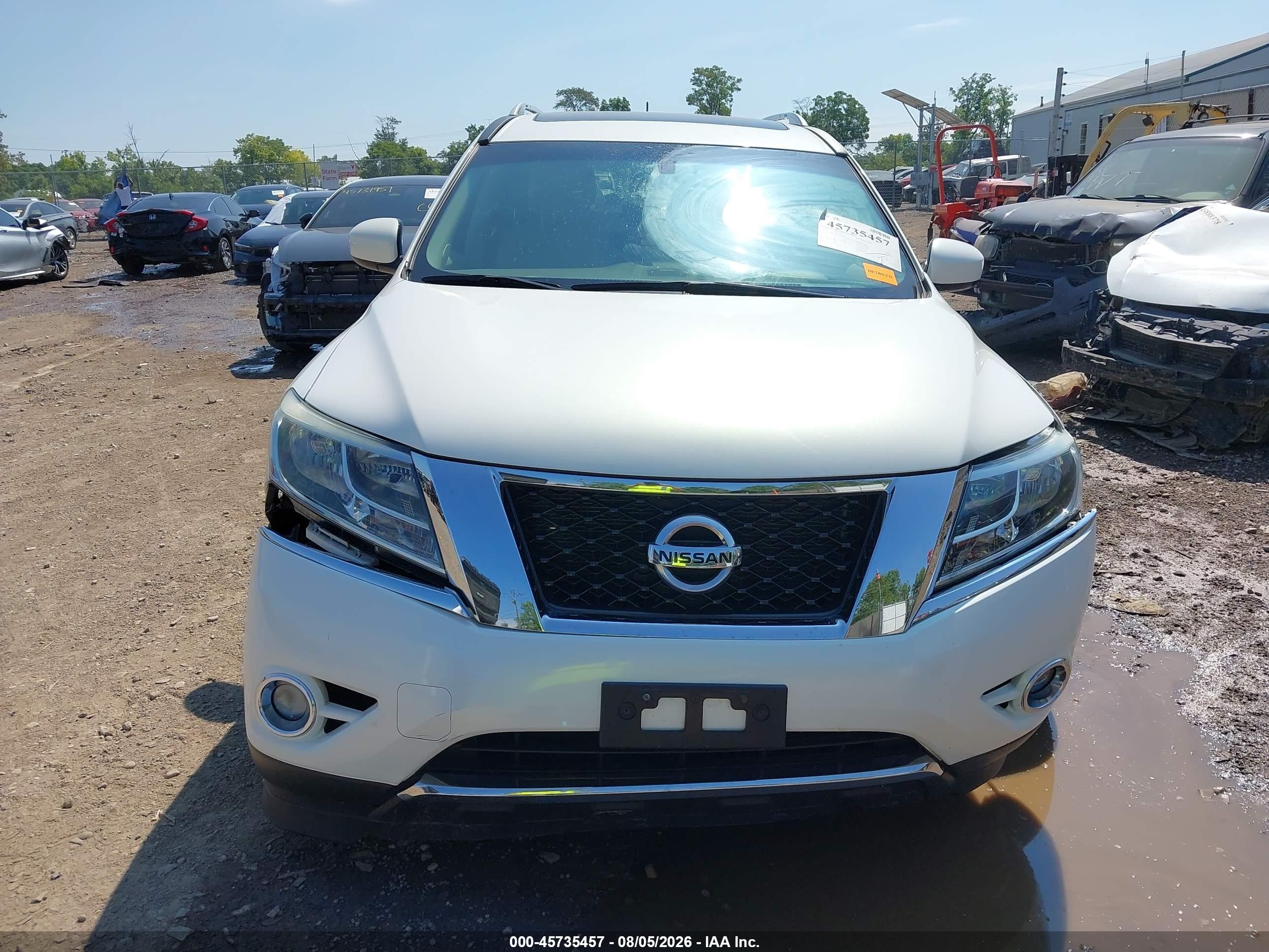 2014 Nissan Pathfinder Sl White vin: 5N1AR2MM8EC687829